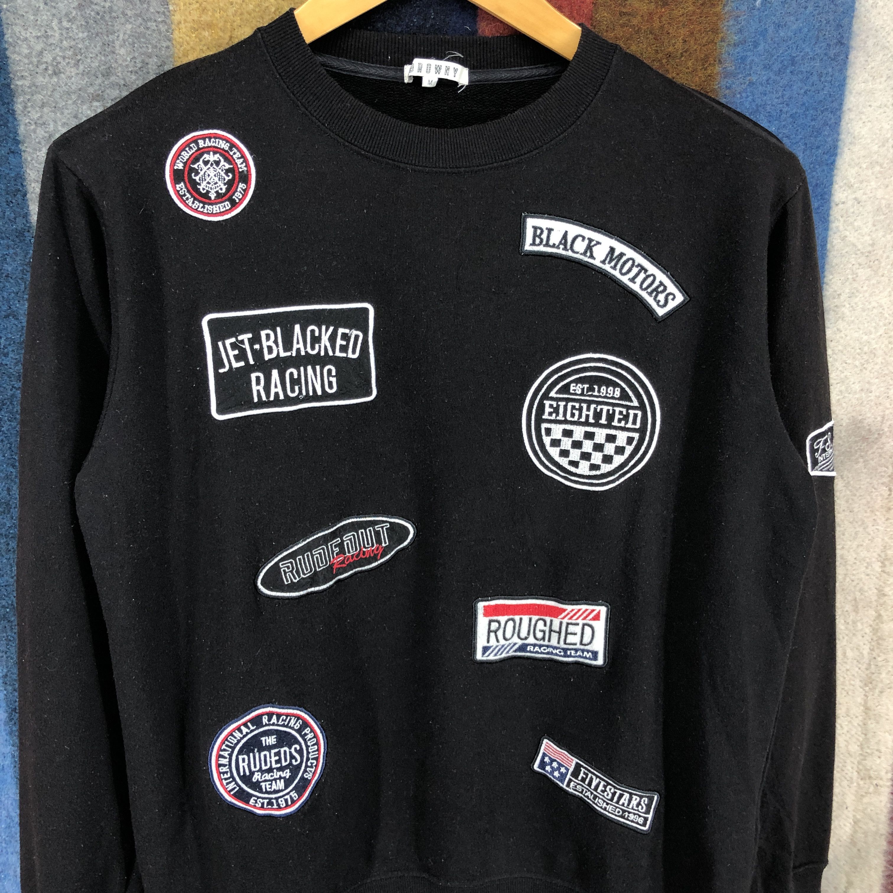 Japanese Brand BROWNY Racing Black Motors Jet Crew Neck Sweatshirt #0291/N Size US S / EU 44-46 / 1 - 2 Thumbnail