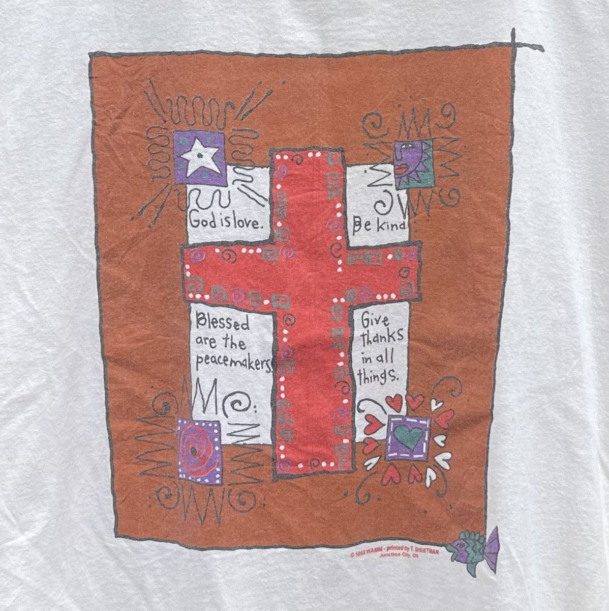 Vintage Vintage 90s Jesus T-Shirt Art Design Size US L / EU 52-54 / 3 - 2 Thumbnail