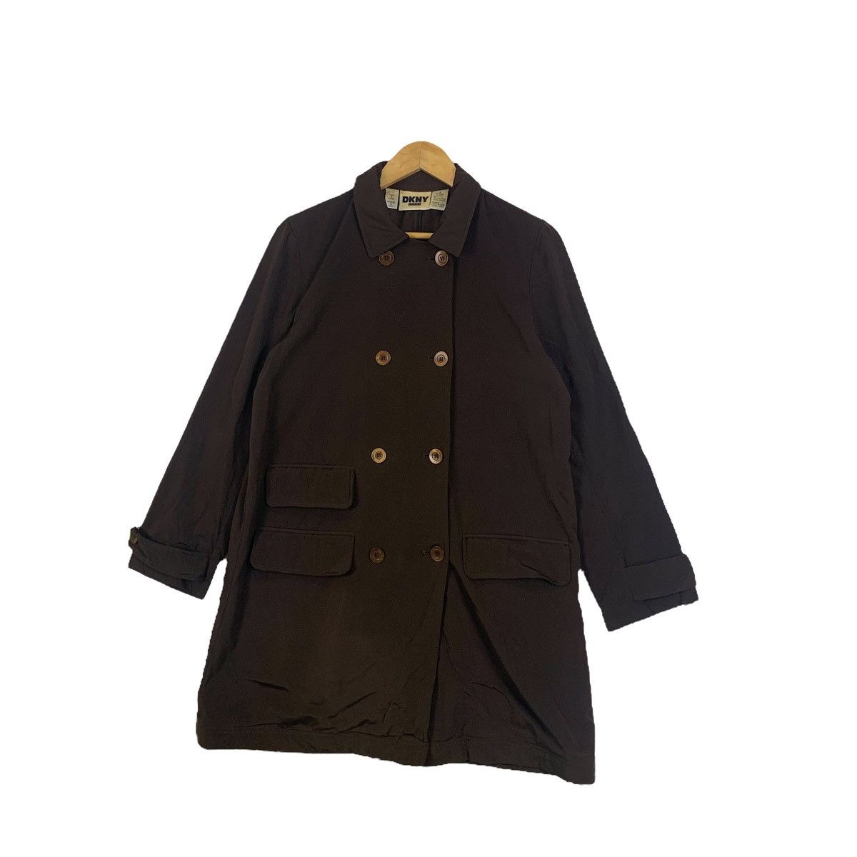 DKNY × Vintage Donna Karan New York DKNY Jeans Parkas Peacoat Long Jacket Size S / US 4 / IT 40 - 4 Thumbnail