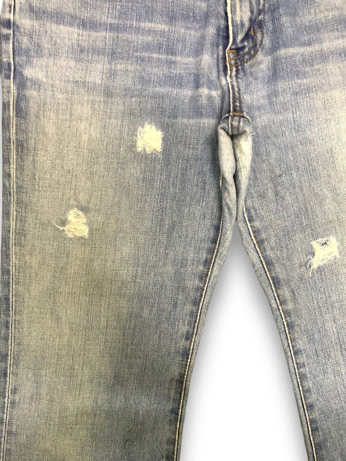 Edwin Vintage Edwin 503 Blue Washed Flare Distressed Jeans Size US 30 / EU 46 - 6 Thumbnail