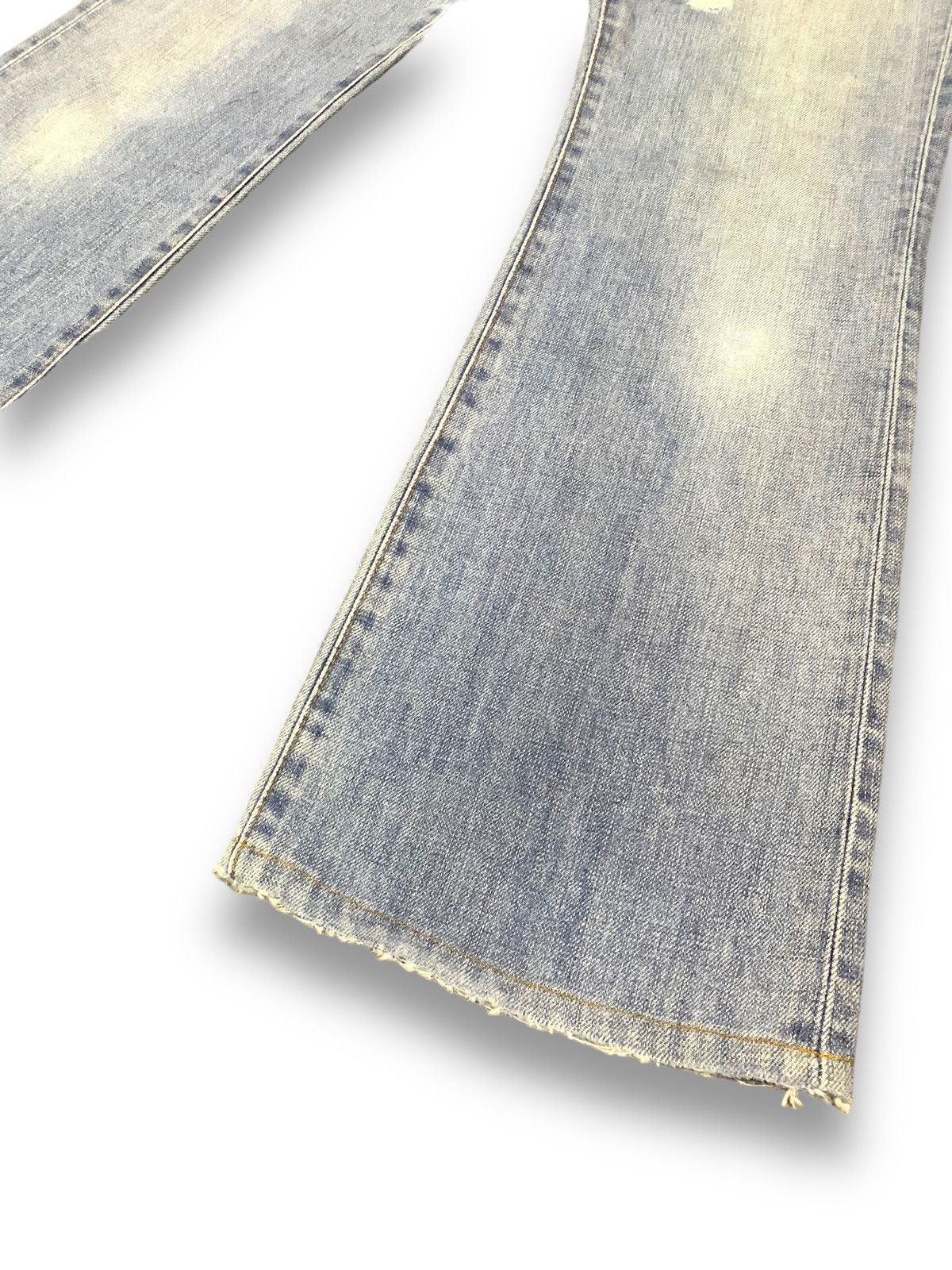 Edwin Vintage Edwin 503 Blue Washed Flare Distressed Jeans Size US 30 / EU 46 - 10 Thumbnail
