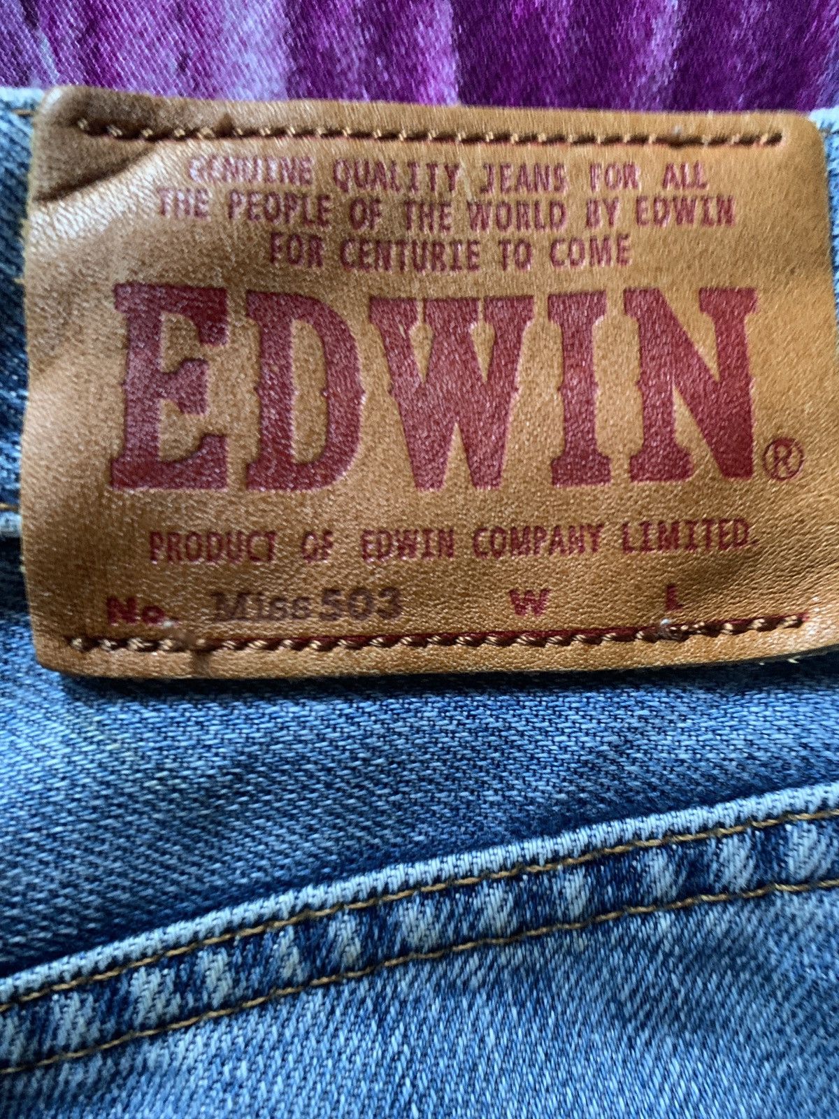 Edwin Vintage Edwin 503 Blue Washed Flare Distressed Jeans Size US 30 / EU 46 - 12 Thumbnail