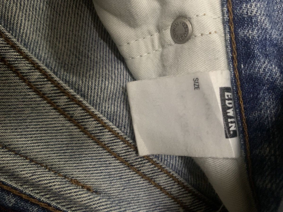 Edwin Vintage Edwin 503 Blue Washed Flare Distressed Jeans Size US 30 / EU 46 - 17 Thumbnail