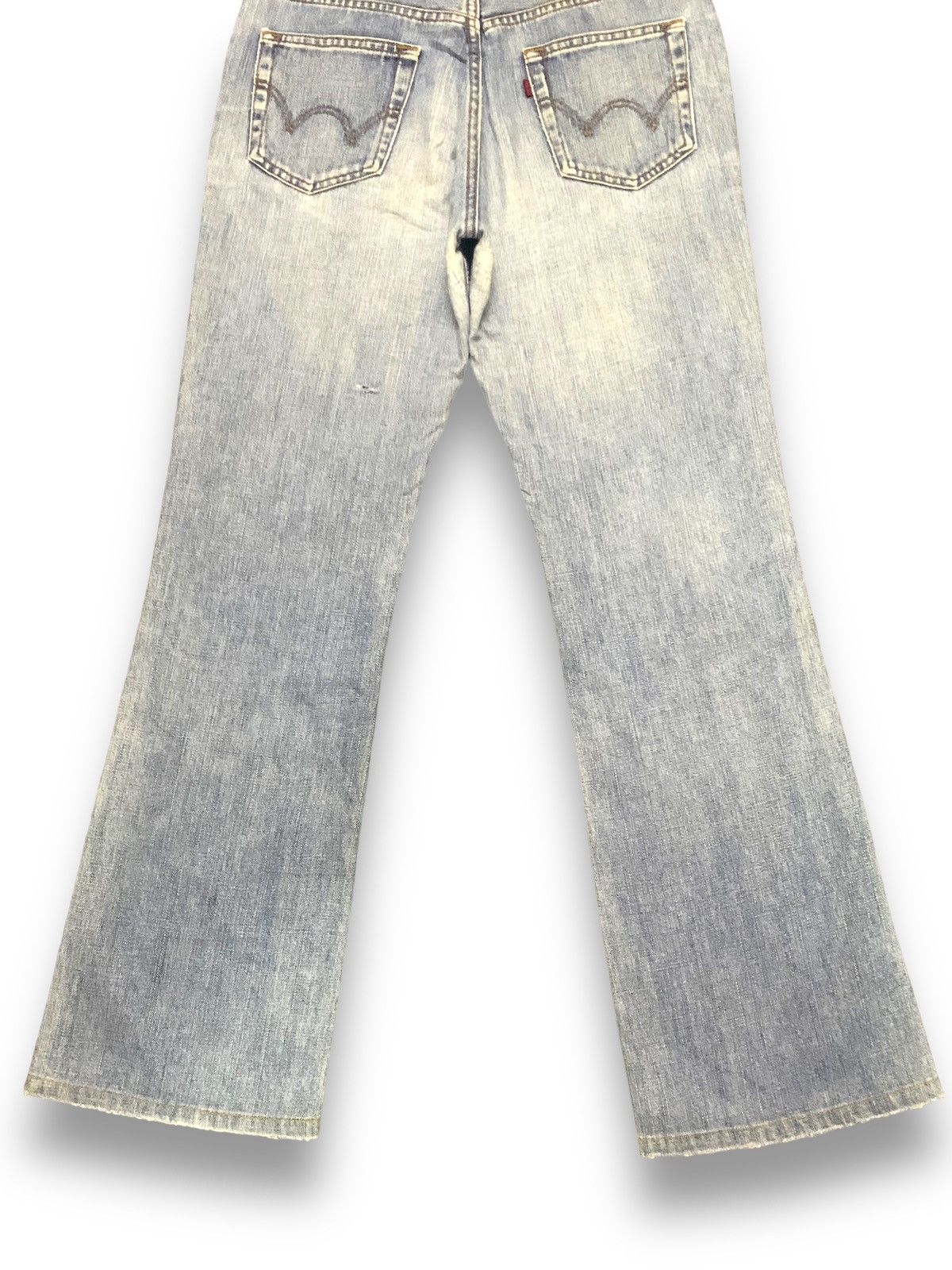Edwin Vintage Edwin 503 Blue Washed Flare Distressed Jeans Size US 30 / EU 46 - 15 Thumbnail