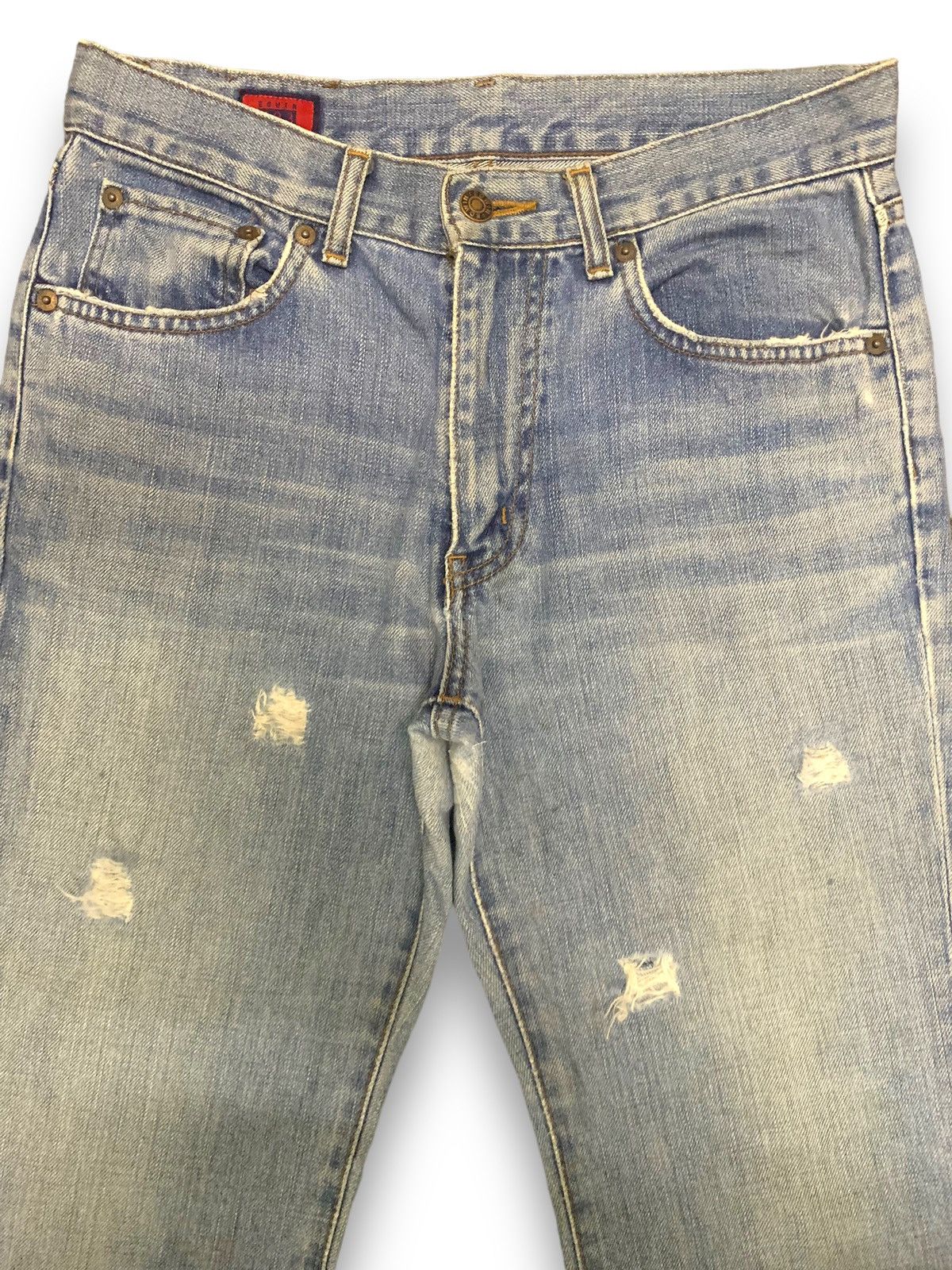Edwin Vintage Edwin 503 Blue Washed Flare Distressed Jeans Size US 30 / EU 46 - 3 Thumbnail