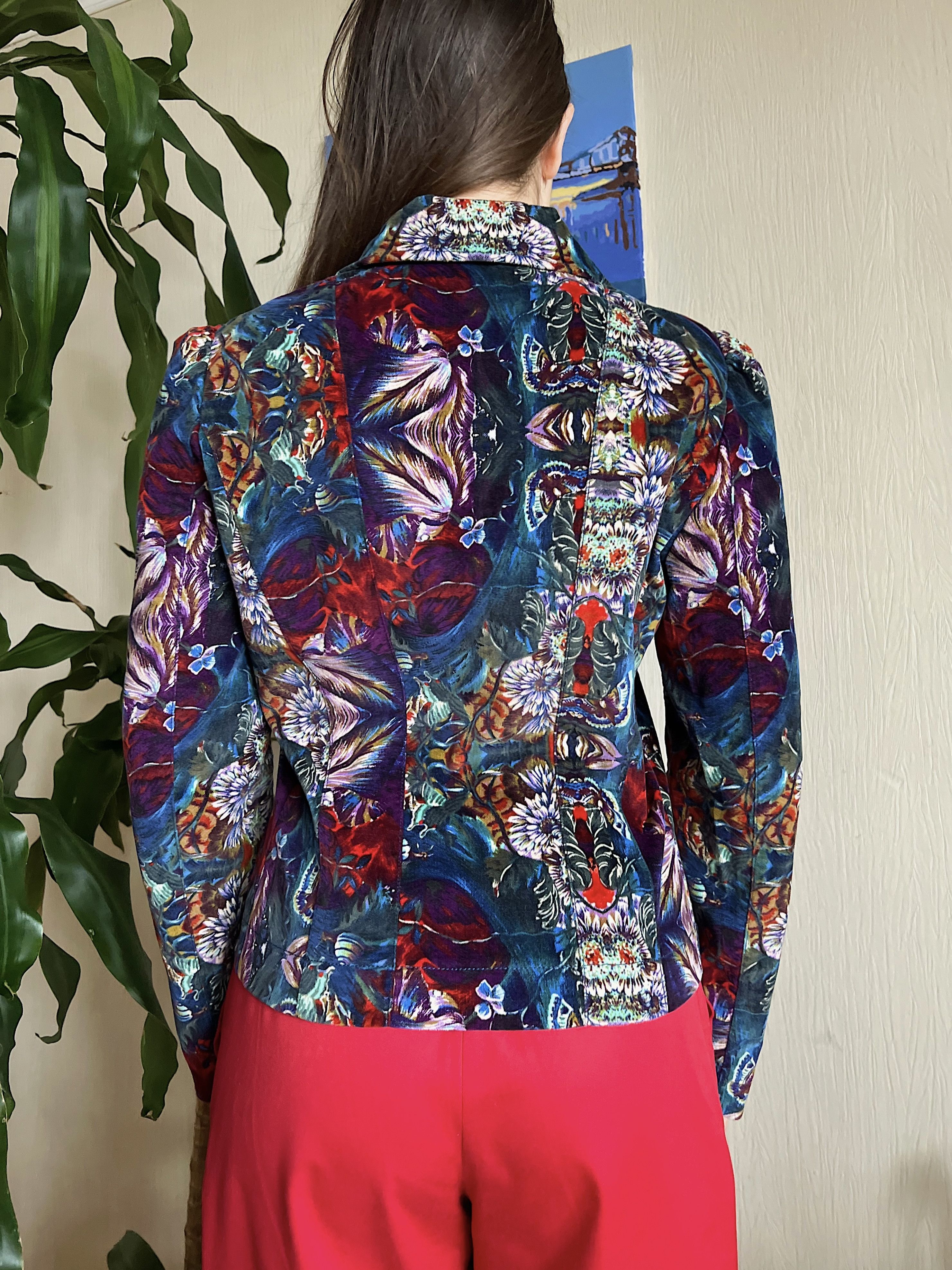 Kenzo Kenzo Corduroy Full Print Multicolour Zip Light Jacket Size S / US 4 / IT 40 - 6 Thumbnail
