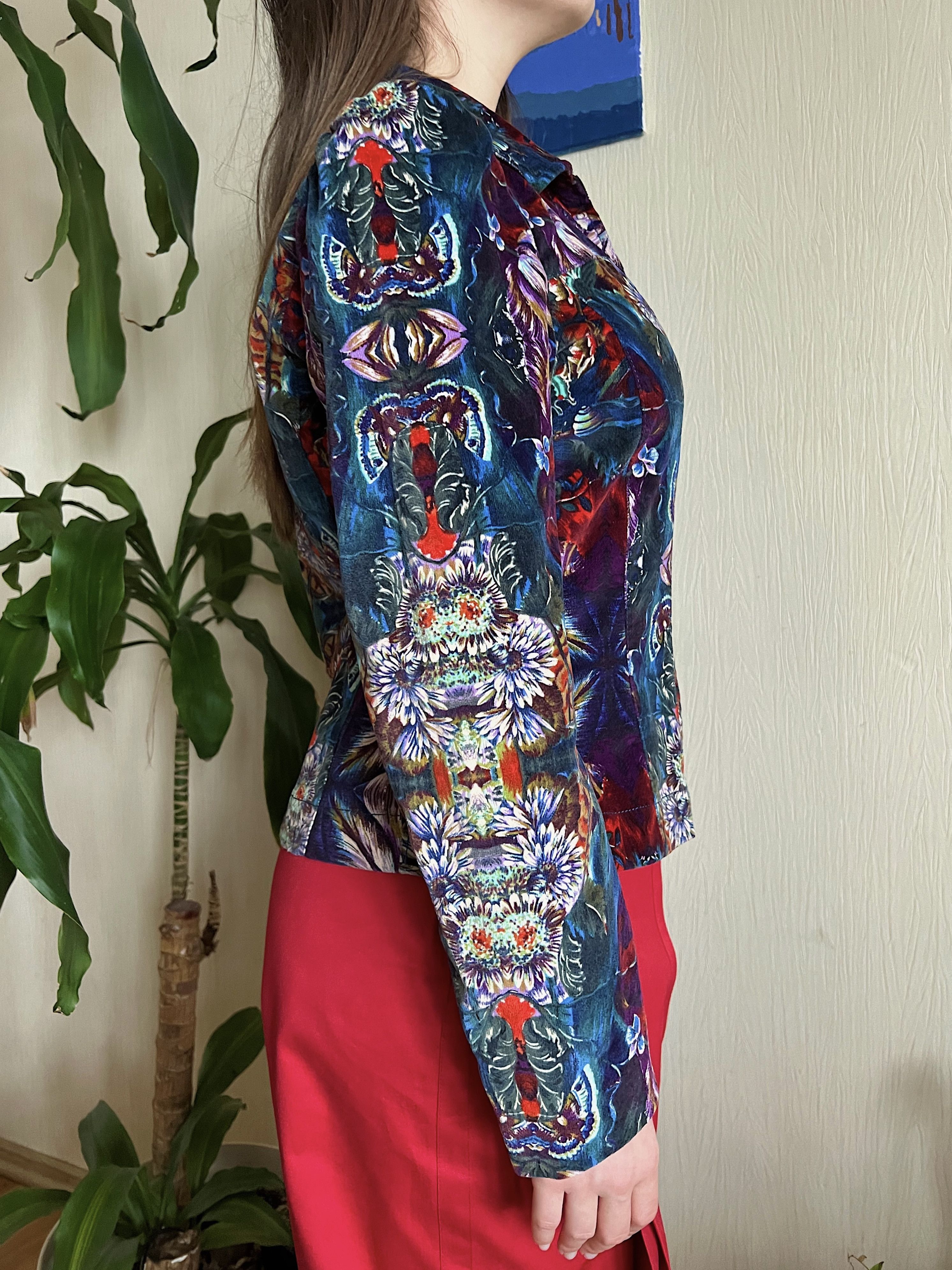 Kenzo Kenzo Corduroy Full Print Multicolour Zip Light Jacket Size S / US 4 / IT 40 - 5 Thumbnail