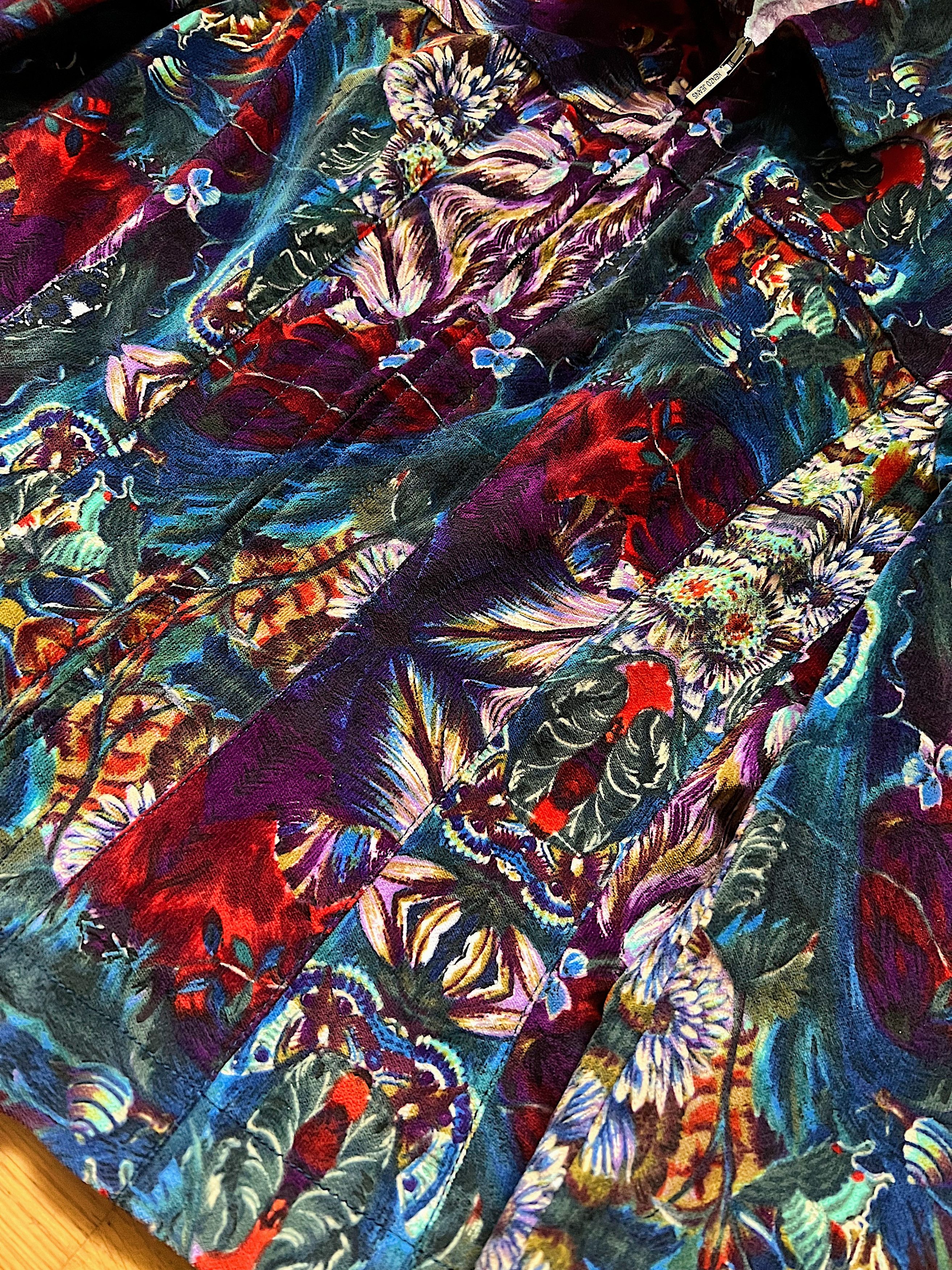 Kenzo Kenzo Corduroy Full Print Multicolour Zip Light Jacket Size S / US 4 / IT 40 - 10 Thumbnail