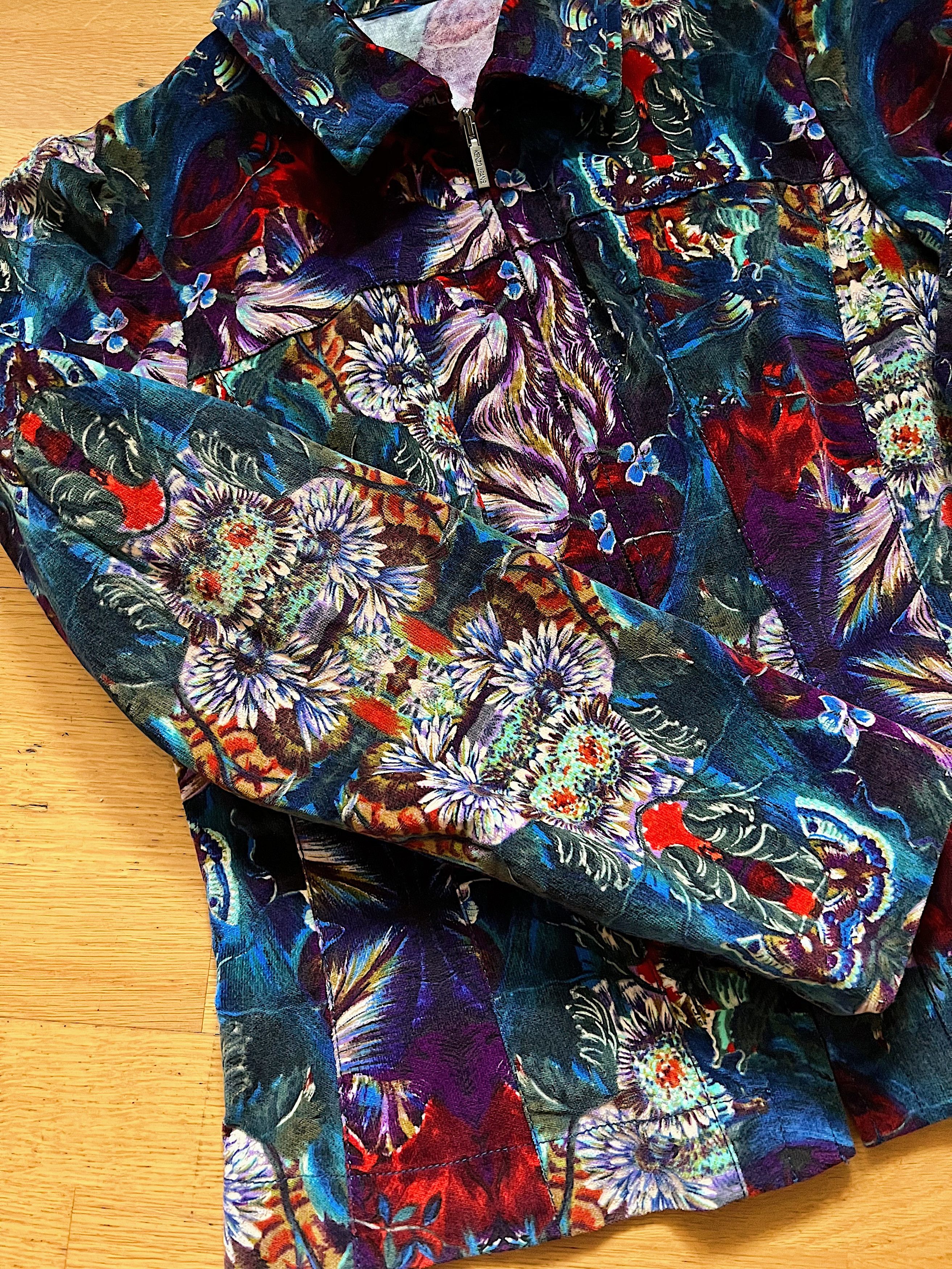 Kenzo Kenzo Corduroy Full Print Multicolour Zip Light Jacket Size S / US 4 / IT 40 - 12 Thumbnail