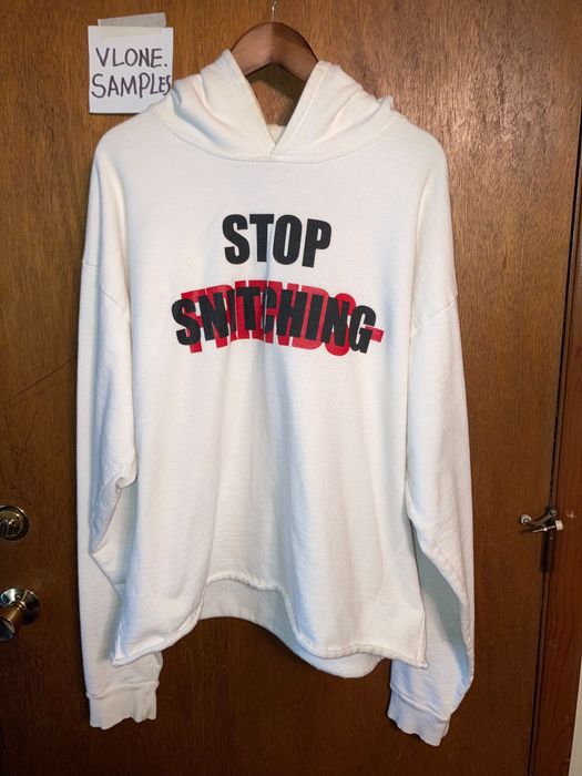 Vlone Vlone Stop Snitching Hoodie | Grailed