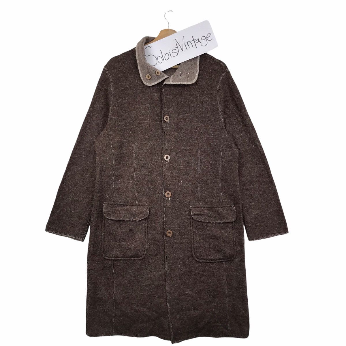 Japanese Brand JAPANESQUE THIRTY Japanese Brand Brown Long Coat Size US M / EU 48-50 / 2 - 1 Thumbnail