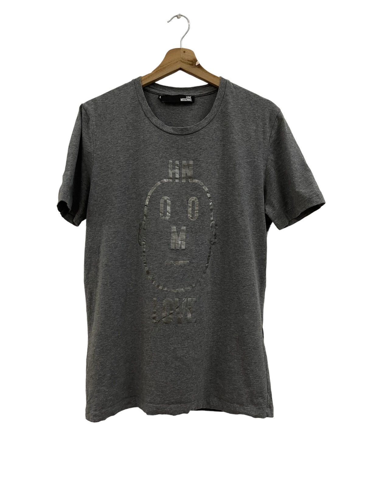 image of Love Moschino T-Shirt in Grey, Men's (Size Medium)