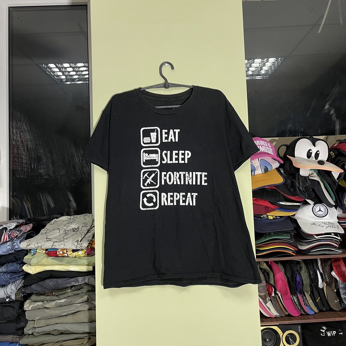 Vintage Y2K Graphic Gaming Tee Fortnite Humor Print Black Relaxed XL Size US XL / EU 56 / 4 - 1 Thumbnail