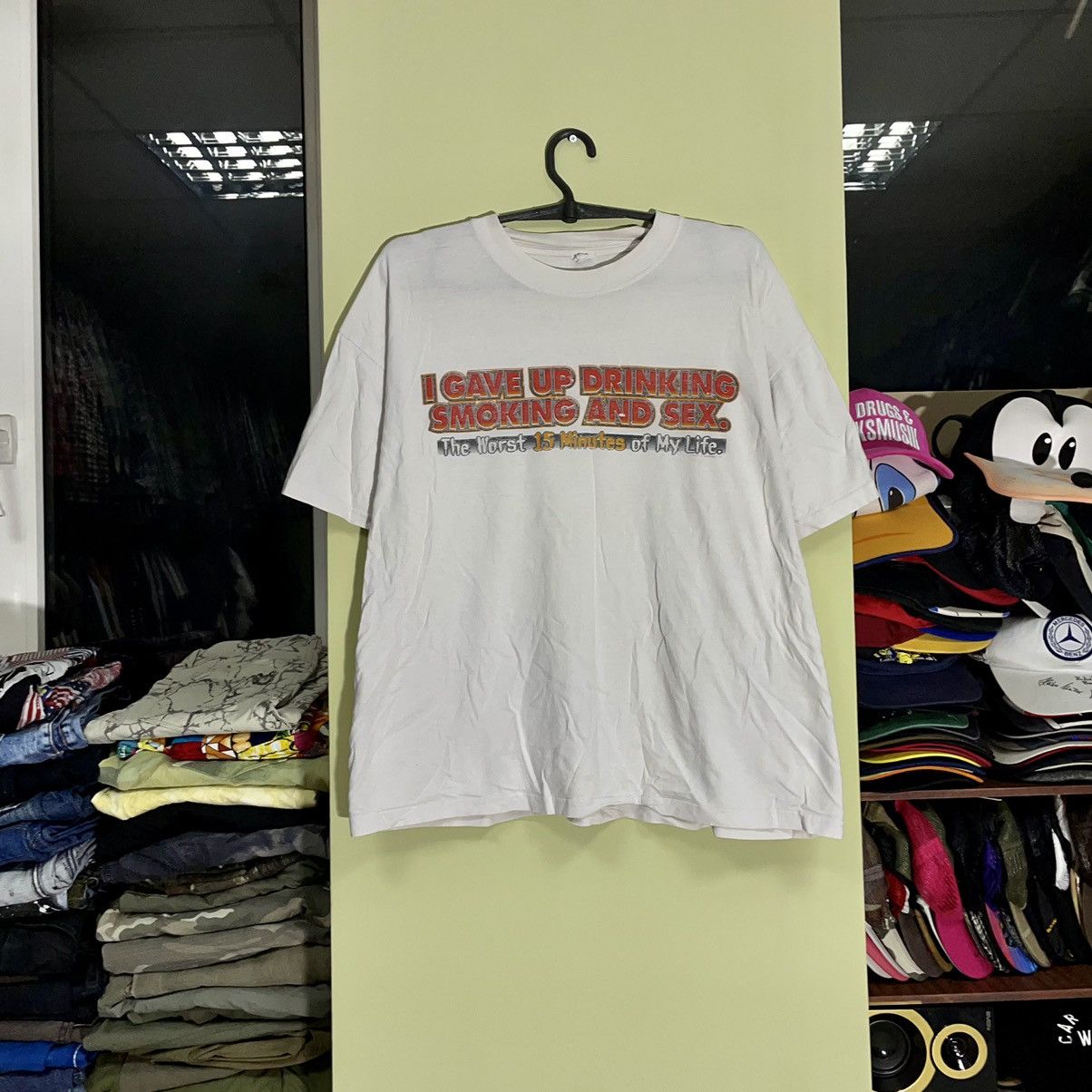 Vintage Vintage 90s Faded Graphic Tee Humor Streetwear Grunge Boxy L Size US L / EU 52-54 / 3 - 3 Thumbnail