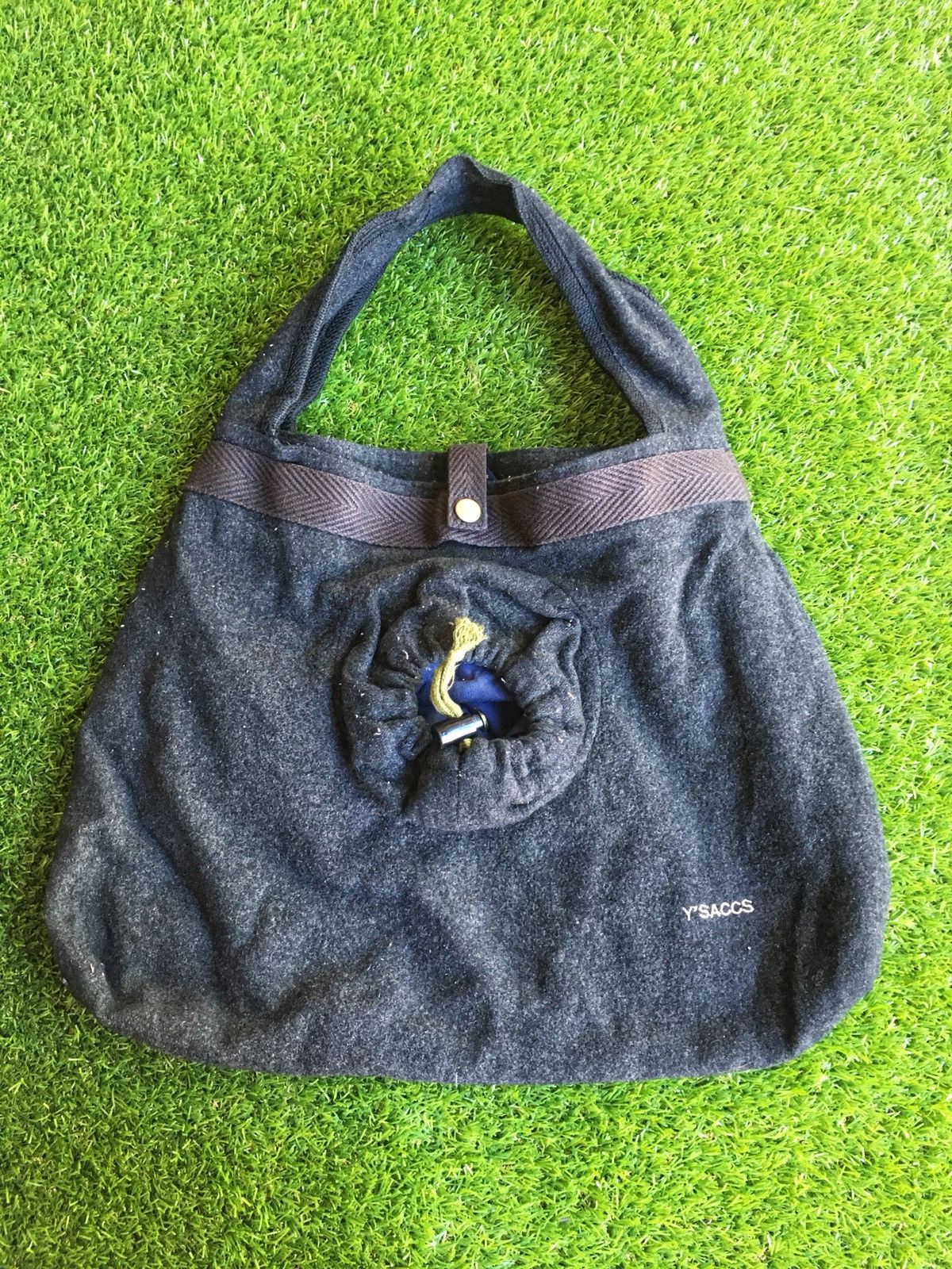 Vintage Yohji YSaccs Shoulder Bag in Dark Blue, Men's