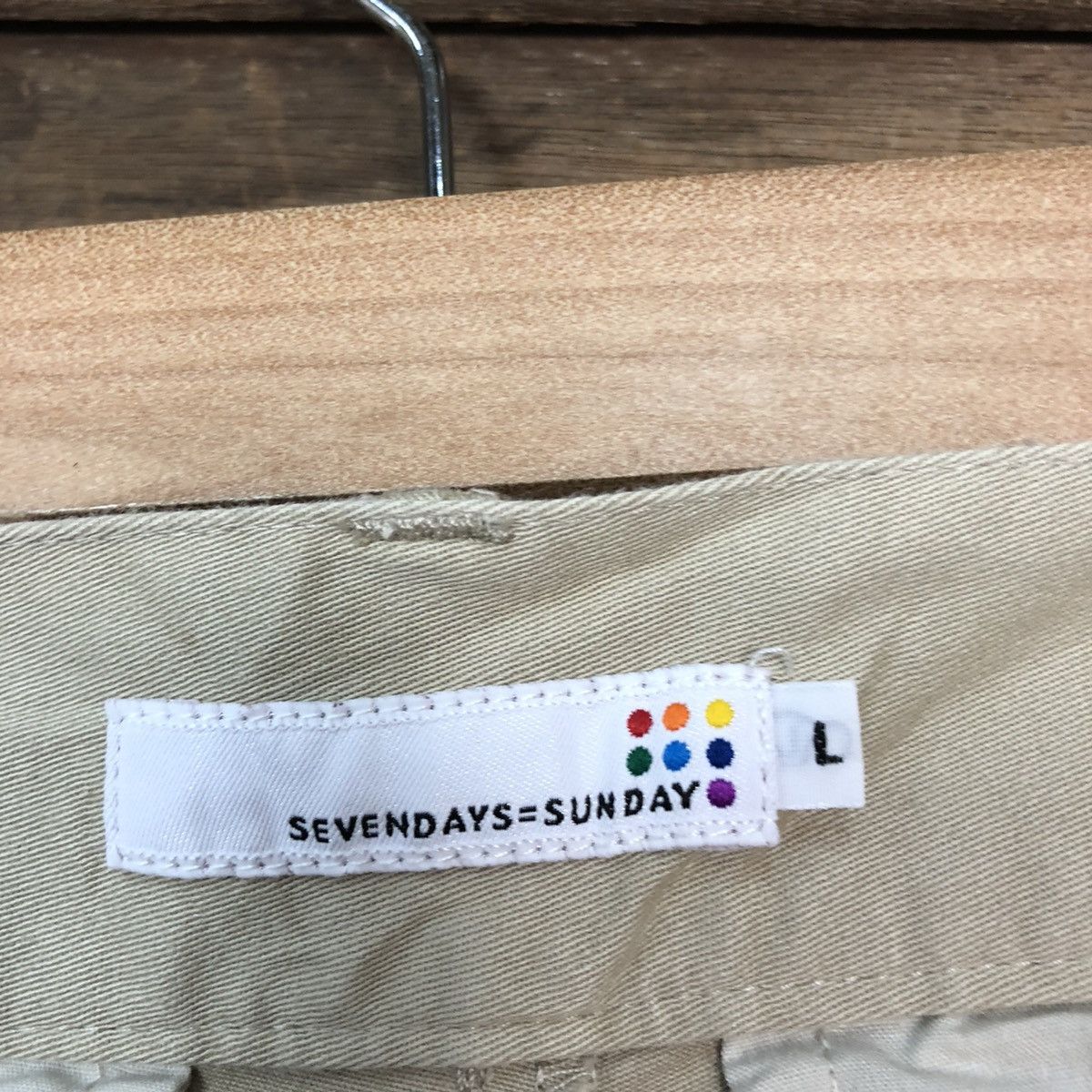 Japanese Brand Sevendays-Sunday Cream Multipocket Cargo Pants #3376 Size US 28 / EU 44 - 12 Thumbnail