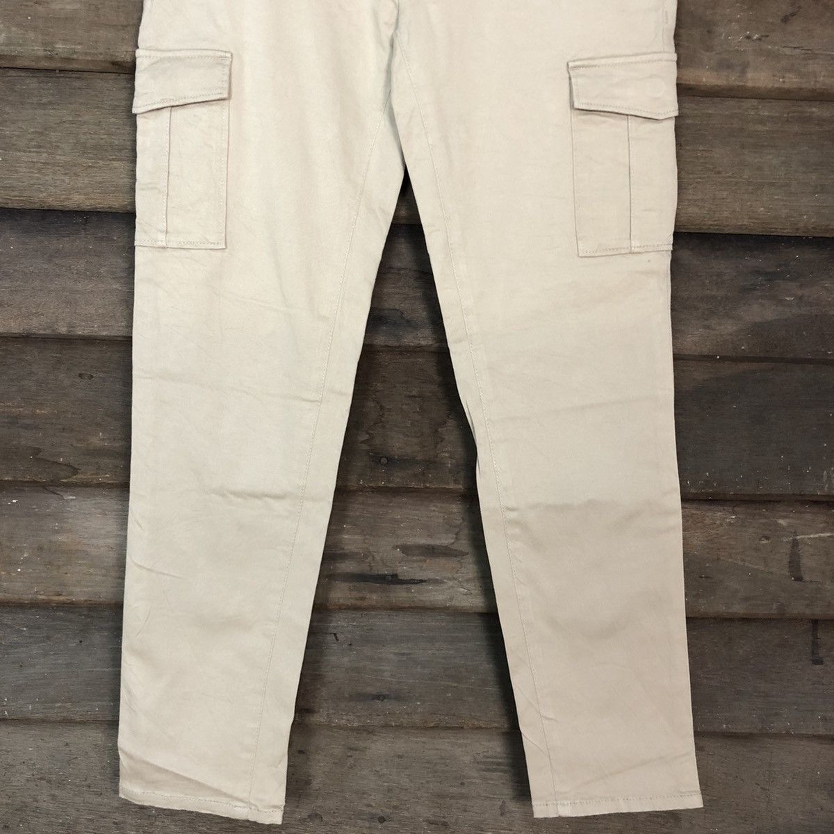 Japanese Brand Sevendays-Sunday Cream Multipocket Cargo Pants #3376 Size US 28 / EU 44 - 3 Thumbnail