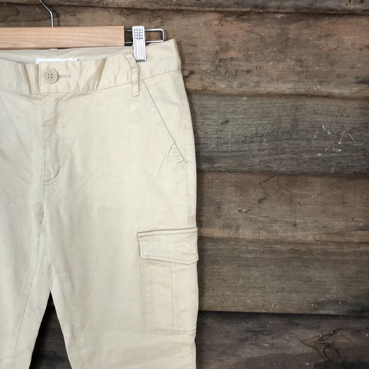 Japanese Brand Sevendays-Sunday Cream Multipocket Cargo Pants #3376 Size US 28 / EU 44 - 5 Thumbnail