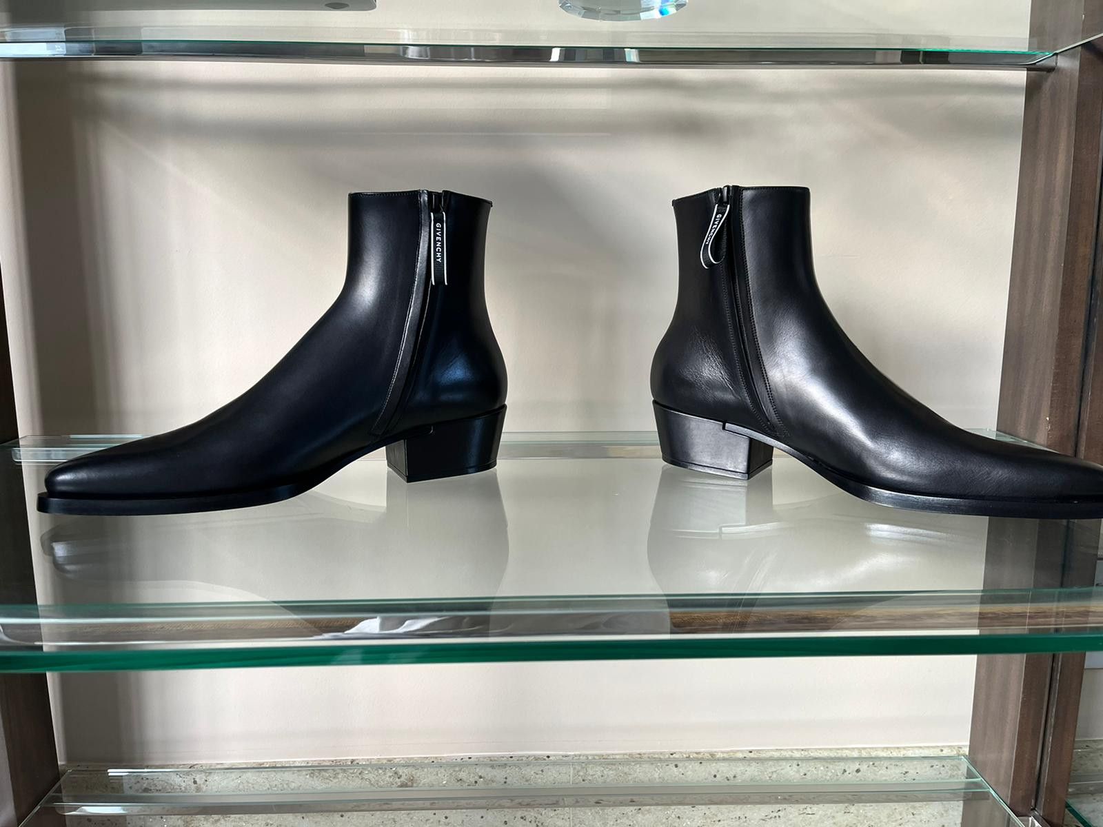 image of Givenchy Logo Zipper Chelsea Boots In Black, Men's (Size 12)