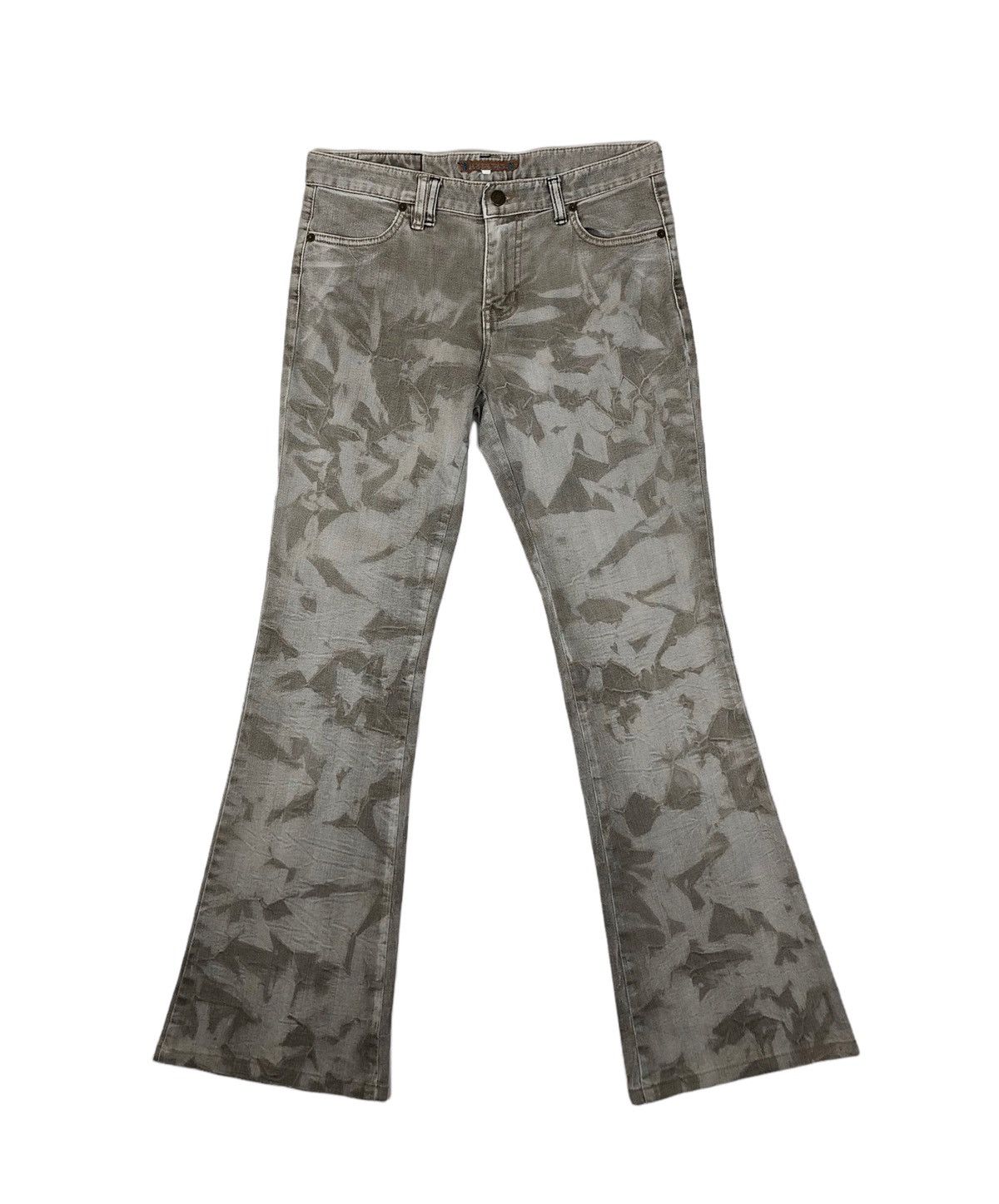 image of Hysteric Glamour Flare Pants Japan Brand Toca Toca Abstract Pants in Grey, Men's (Size 31)