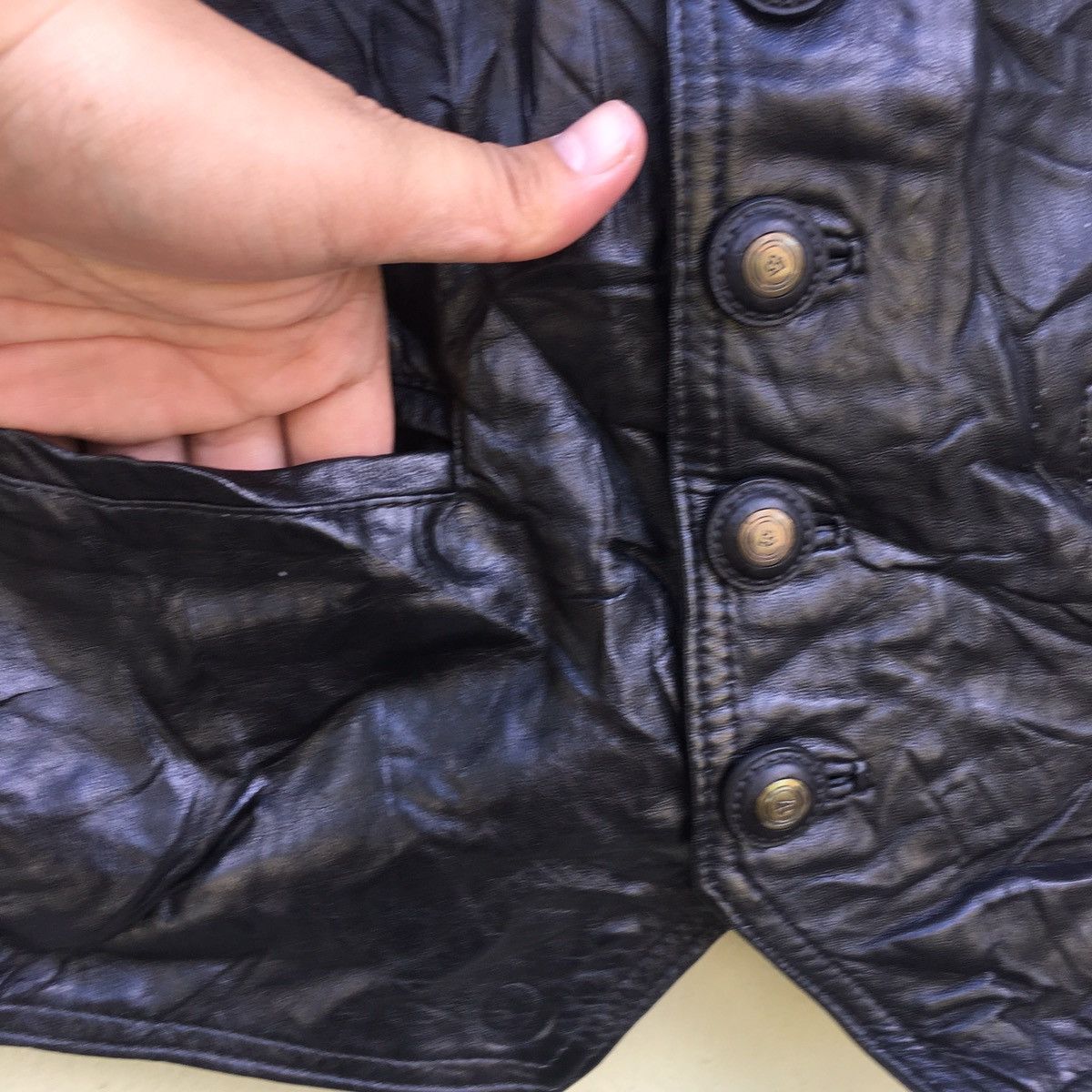 Designer × Genuine Leather Ricard Pells.J.L. Leather Vest Size US M / EU 48-50 / 2 - 3 Thumbnail