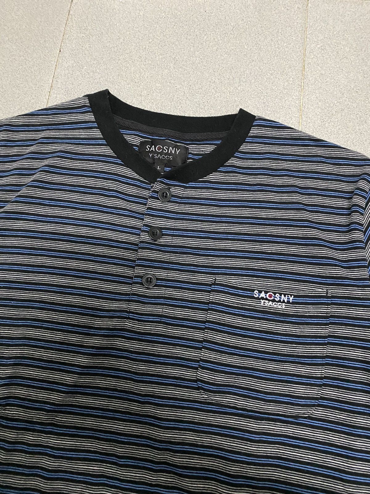 Vintage × Yohji Yamamoto Offer‼️Vintage Y’saccs Sacsny Yohji Yamamoto Striped Tee Size US L / EU 52-54 / 3 - 2 Thumbnail