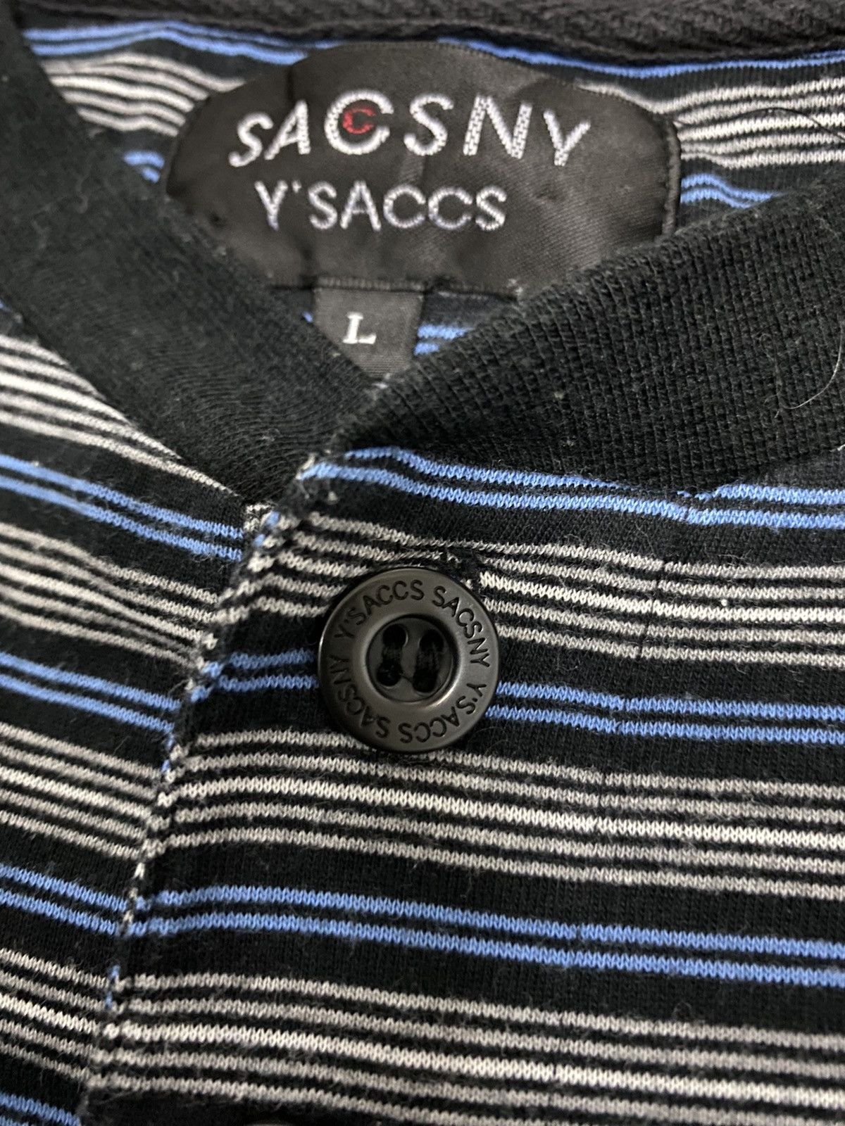 Vintage × Yohji Yamamoto Offer‼️Vintage Y’saccs Sacsny Yohji Yamamoto Striped Tee Size US L / EU 52-54 / 3 - 3 Thumbnail