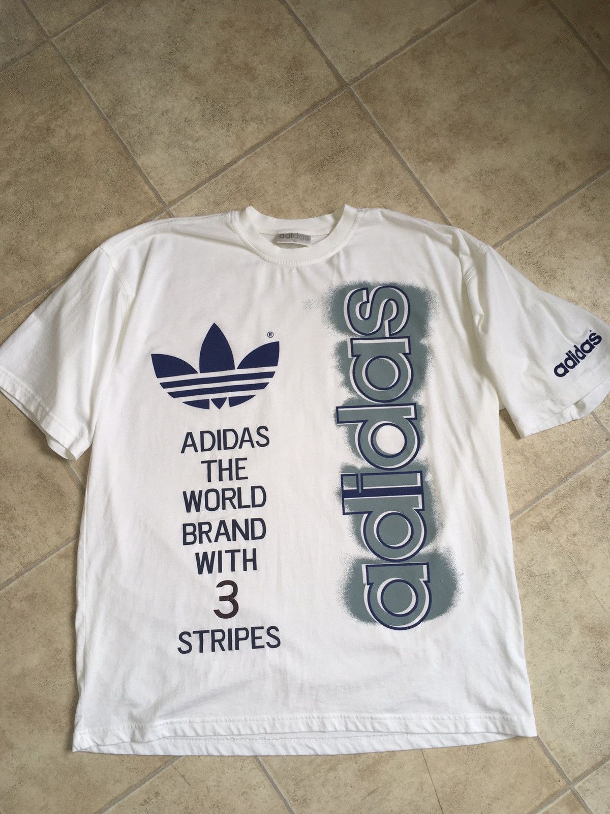 Image of Adidas Vintage Tee Equipment Y3 Bape Yeezy Nigo in White, Men's (Size XL)