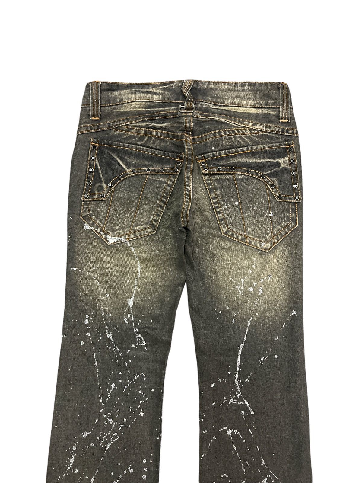 Japanese Brand × Vintage FLARED🔥XFRM SPLATTER STUDDED DENIM PANTS Size US 30 / EU 46 - 6 Thumbnail