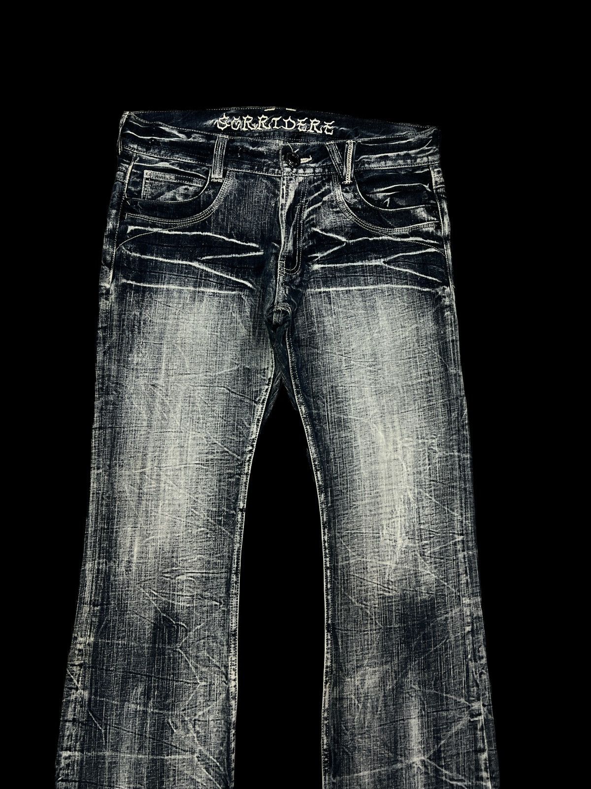 Japanese Brand FLARED🔥SORRIEDERE STUDDED DISTRESSED DENIM PANTS Size US 34 / EU 50 - 3 Thumbnail