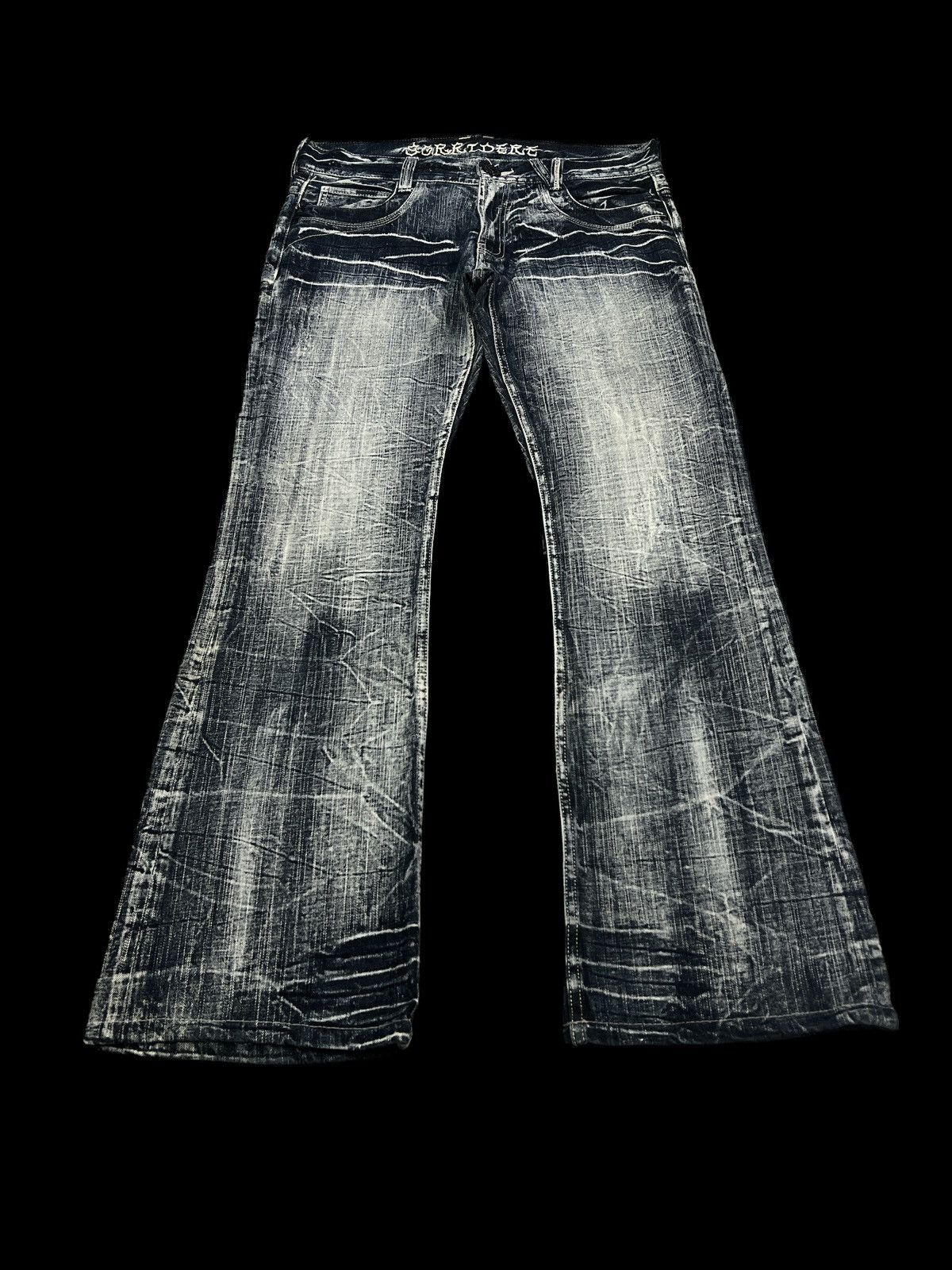 Japanese Brand FLARED🔥SORRIEDERE STUDDED DISTRESSED DENIM PANTS Size US 34 / EU 50 - 2 Thumbnail