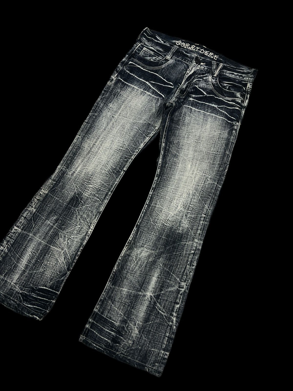 Japanese Brand FLARED🔥SORRIEDERE STUDDED DISTRESSED DENIM PANTS Size US 34 / EU 50 - 4 Thumbnail