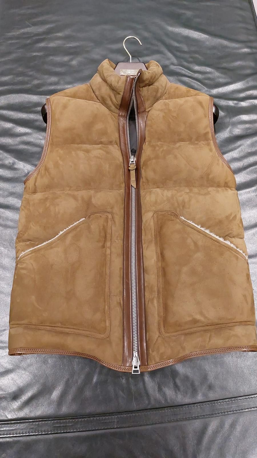 image of Tom Ford O1Loc1C Down Suede Vest In Brown, Men's (Size Small)