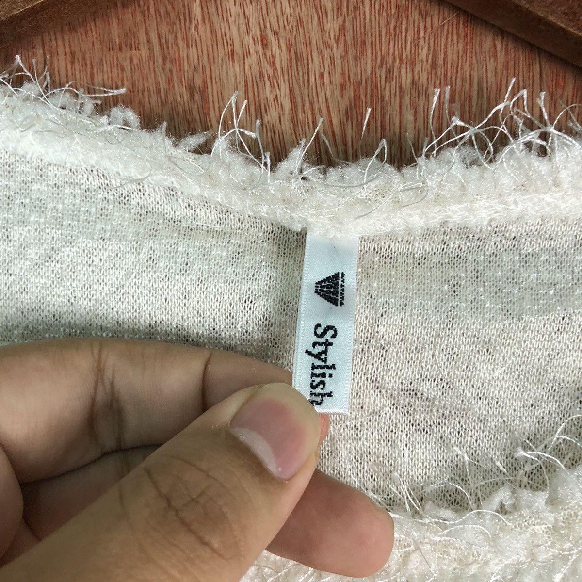 Japanese Brand Stylish white Shag Shaggy Fur Mohair Knitwear #6528 Size L / US 10 / IT 46 - 6 Thumbnail