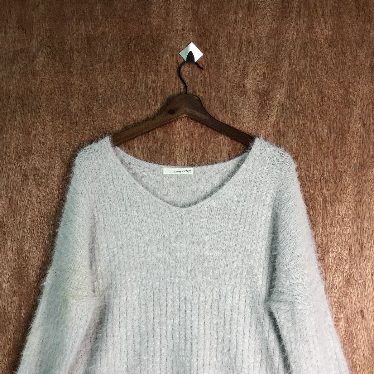 ABAHOUSE Abahouse Grey Shag Shaggy Fur Mohair Knitwear #6531 Size US L / EU 52-54 / 3 - 2 Thumbnail