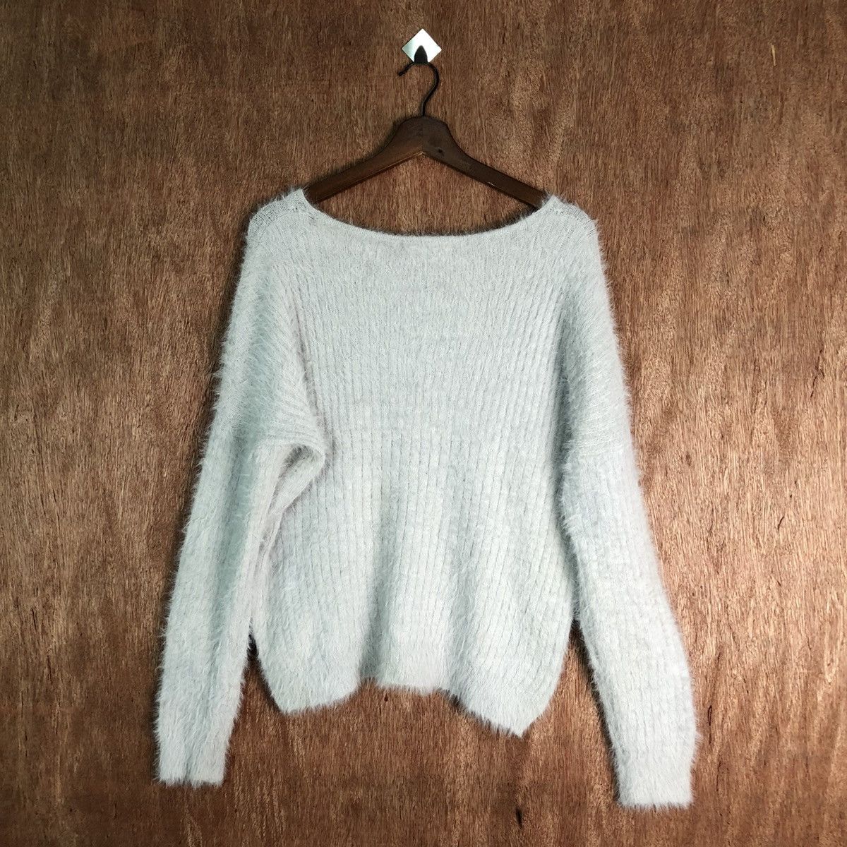 ABAHOUSE Abahouse Grey Shag Shaggy Fur Mohair Knitwear #6531 Size US L / EU 52-54 / 3 - 9 Thumbnail