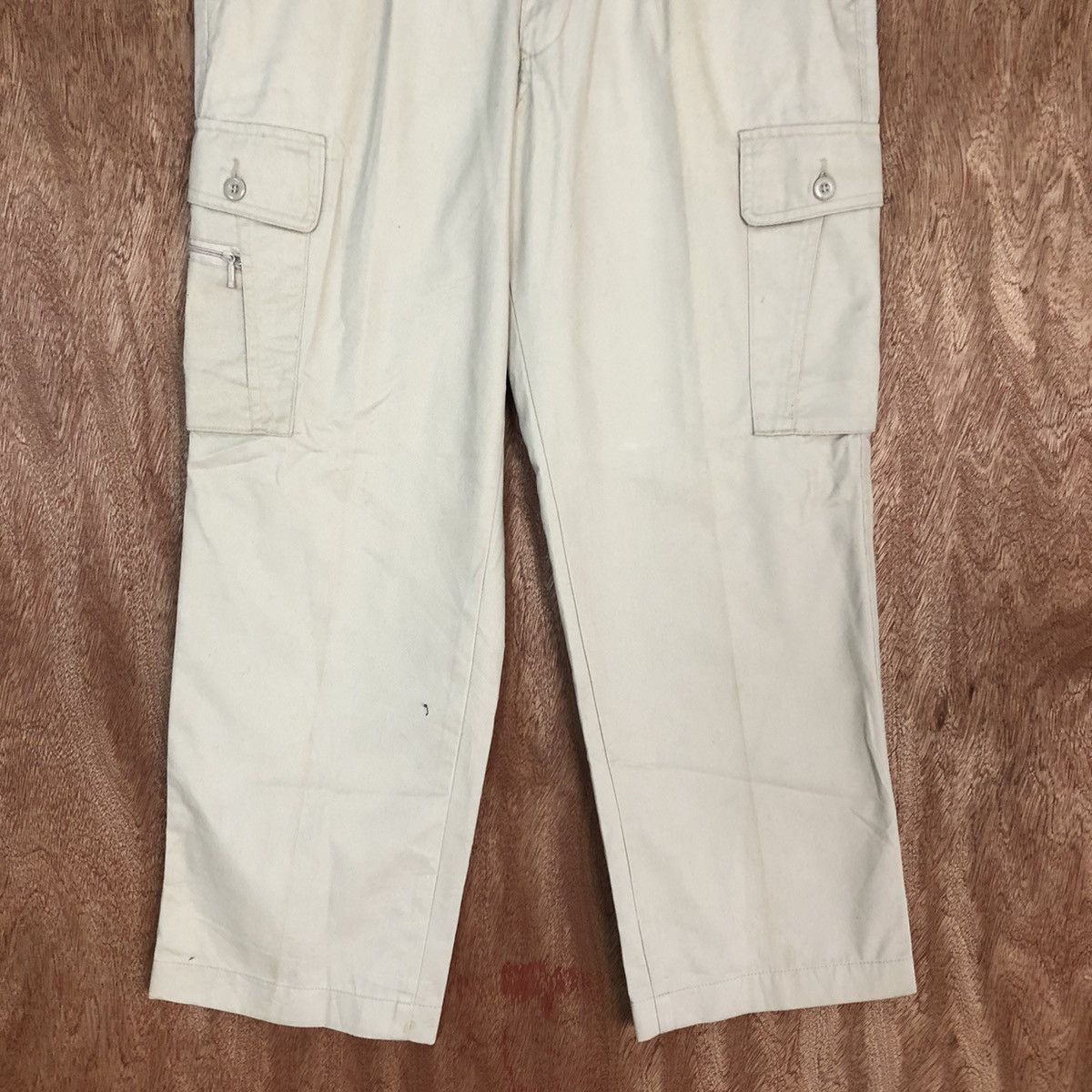 Japanese Brand D Japan Cream Multipocket Tactical Cargo Pants #2633 Size US 30 / EU 46 - 3 Thumbnail