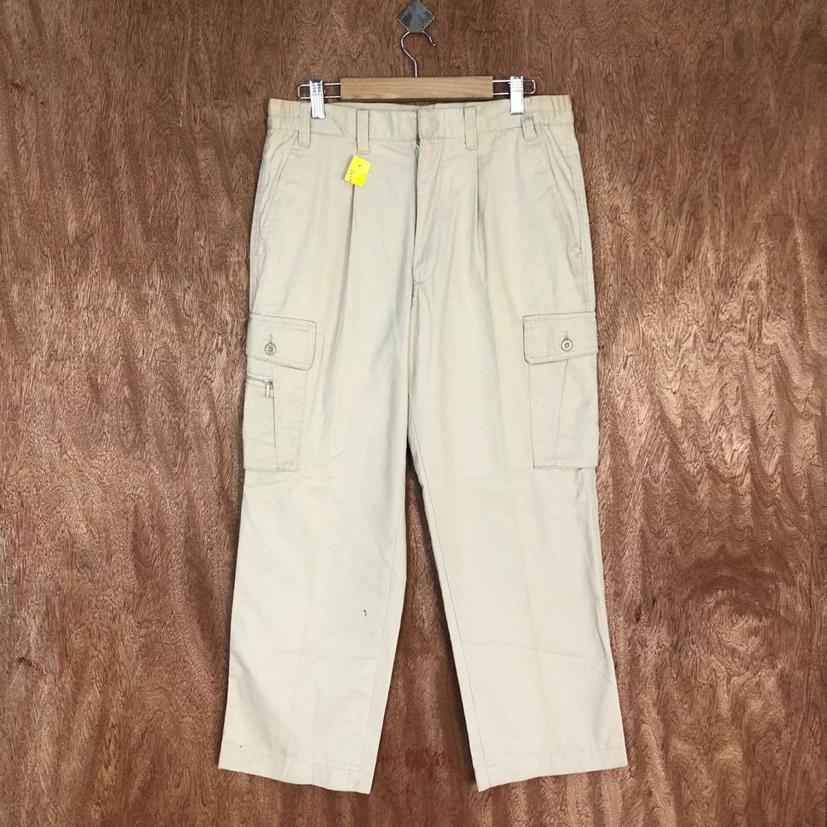 Japanese Brand D Japan Cream Multipocket Tactical Cargo Pants #2633 Size US 30 / EU 46 - 1 Thumbnail