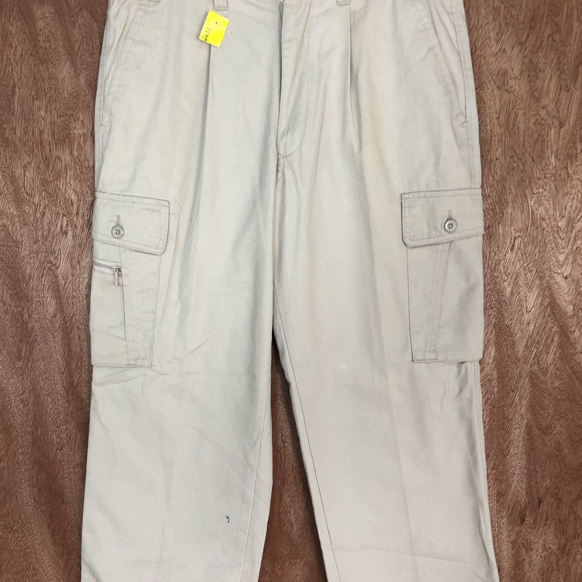 Japanese Brand D Japan Cream Multipocket Tactical Cargo Pants #2633 Size US 30 / EU 46 - 4 Thumbnail
