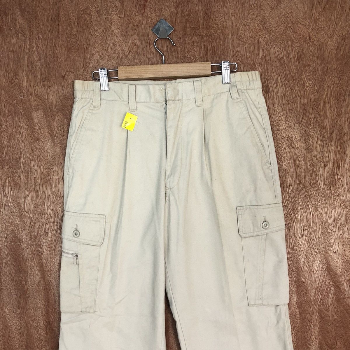Japanese Brand D Japan Cream Multipocket Tactical Cargo Pants #2633 Size US 30 / EU 46 - 2 Thumbnail