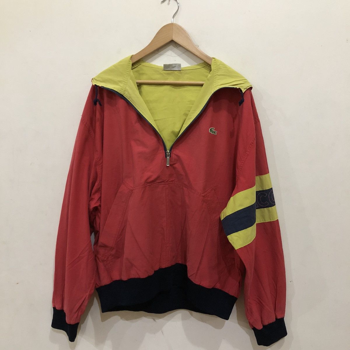 Lacoste Vintage Lacoste Half Zipper Hoodie Made in Spain Size US L / EU 52-54 / 3 - 9 Thumbnail