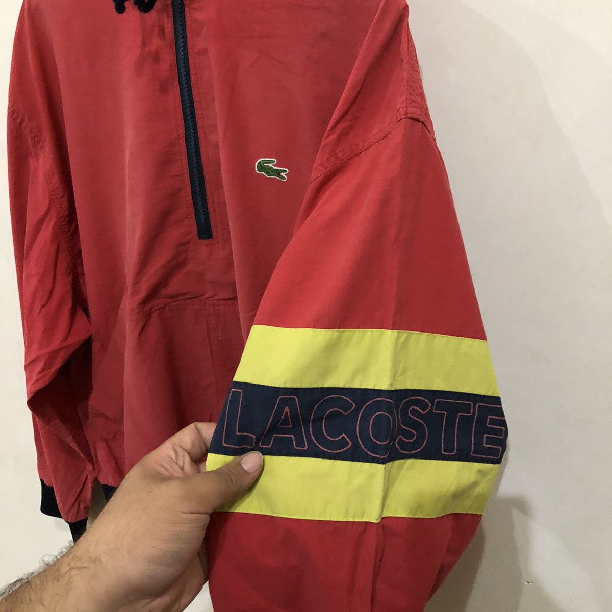 Lacoste Vintage Lacoste Half Zipper Hoodie Made in Spain Size US L / EU 52-54 / 3 - 5 Thumbnail