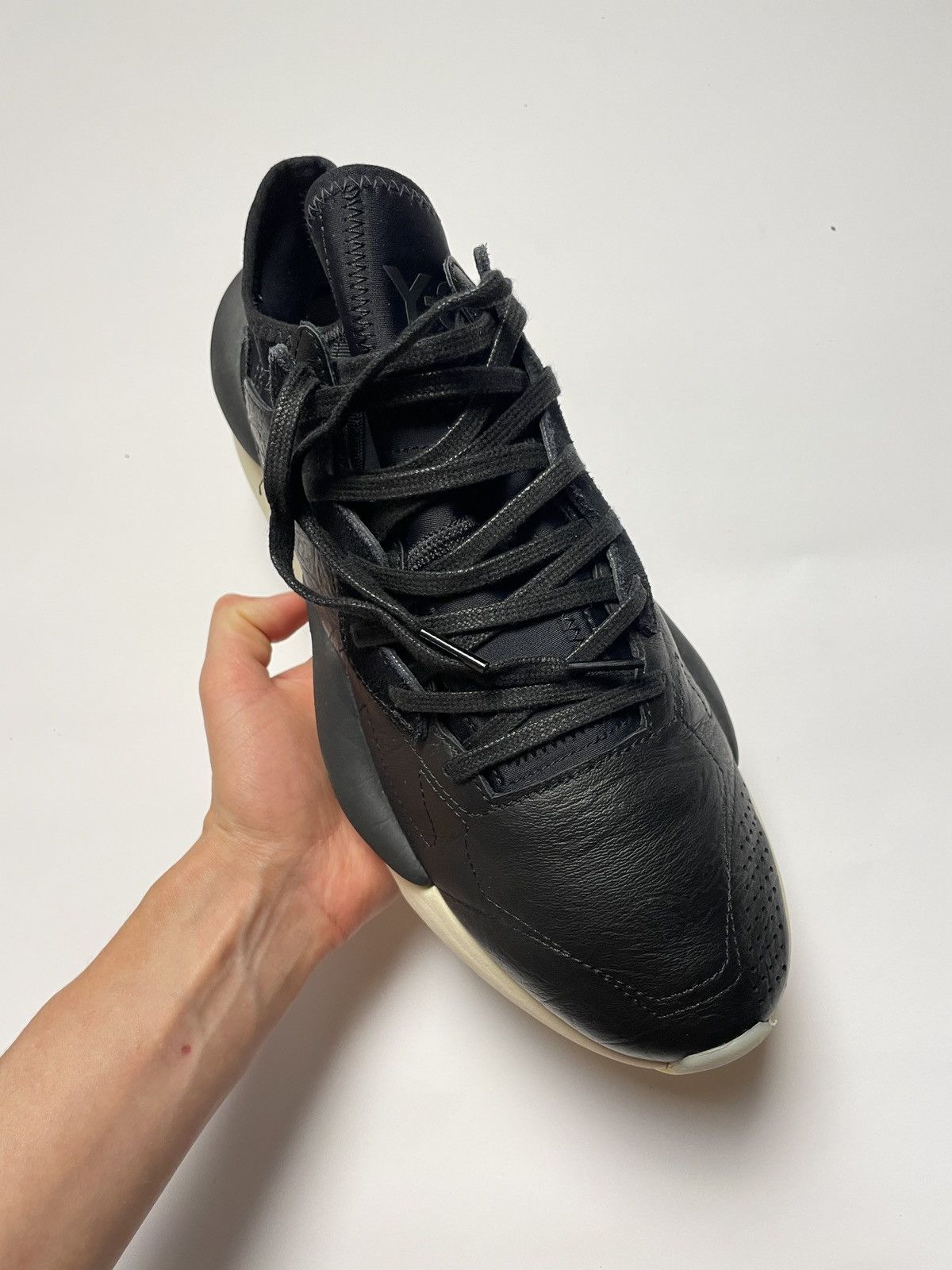 Adidas Y-3 Kaiwa Leather Black White Size US 10.5 / EU 43-44 - 7 Thumbnail