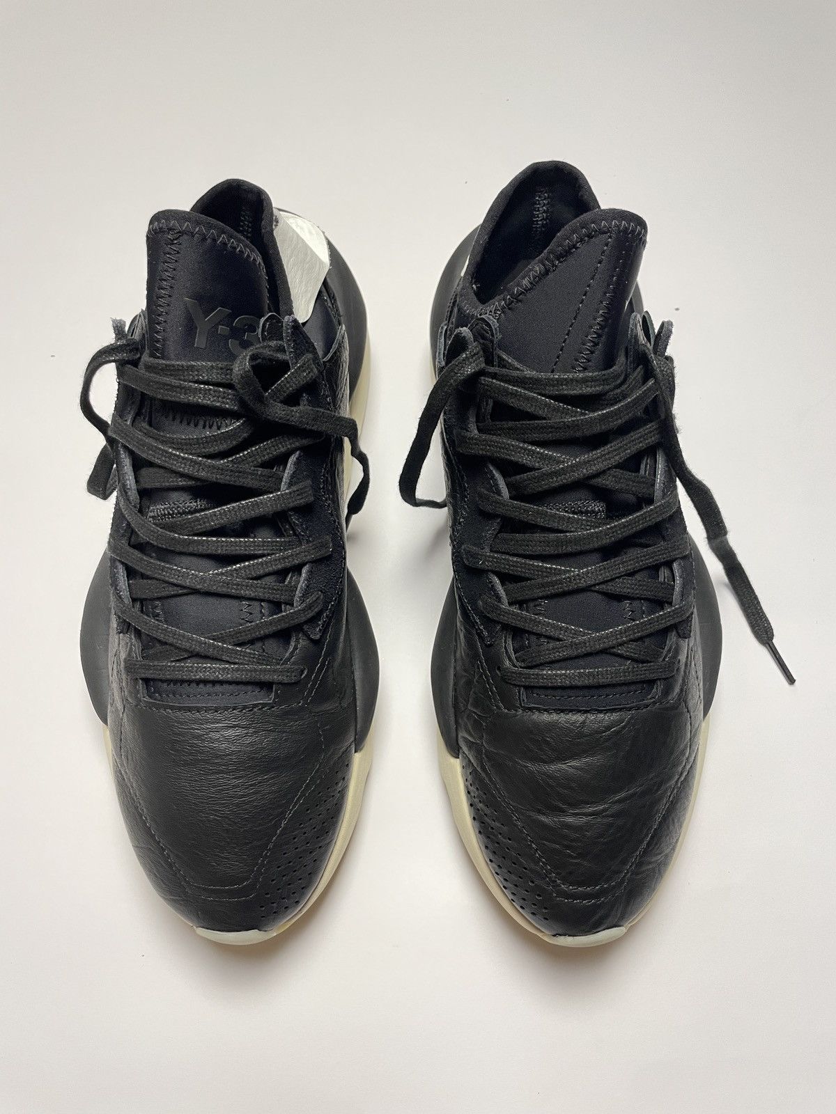 Adidas Y-3 Kaiwa Leather Black White Size US 10.5 / EU 43-44 - 2 Thumbnail