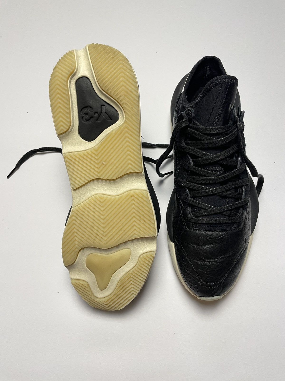 Adidas Y-3 Kaiwa Leather Black White Size US 10.5 / EU 43-44 - 4 Thumbnail