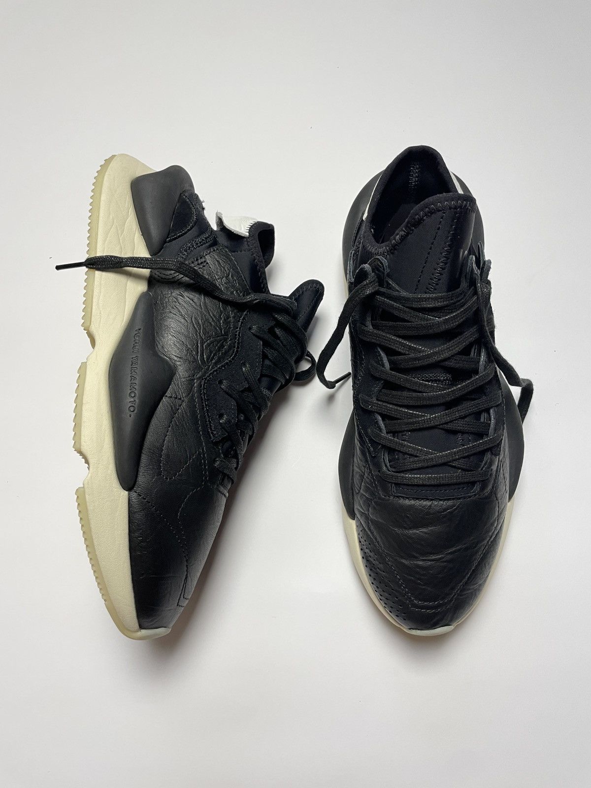 Adidas Y-3 Kaiwa Leather Black White Size US 10.5 / EU 43-44 - 3 Thumbnail