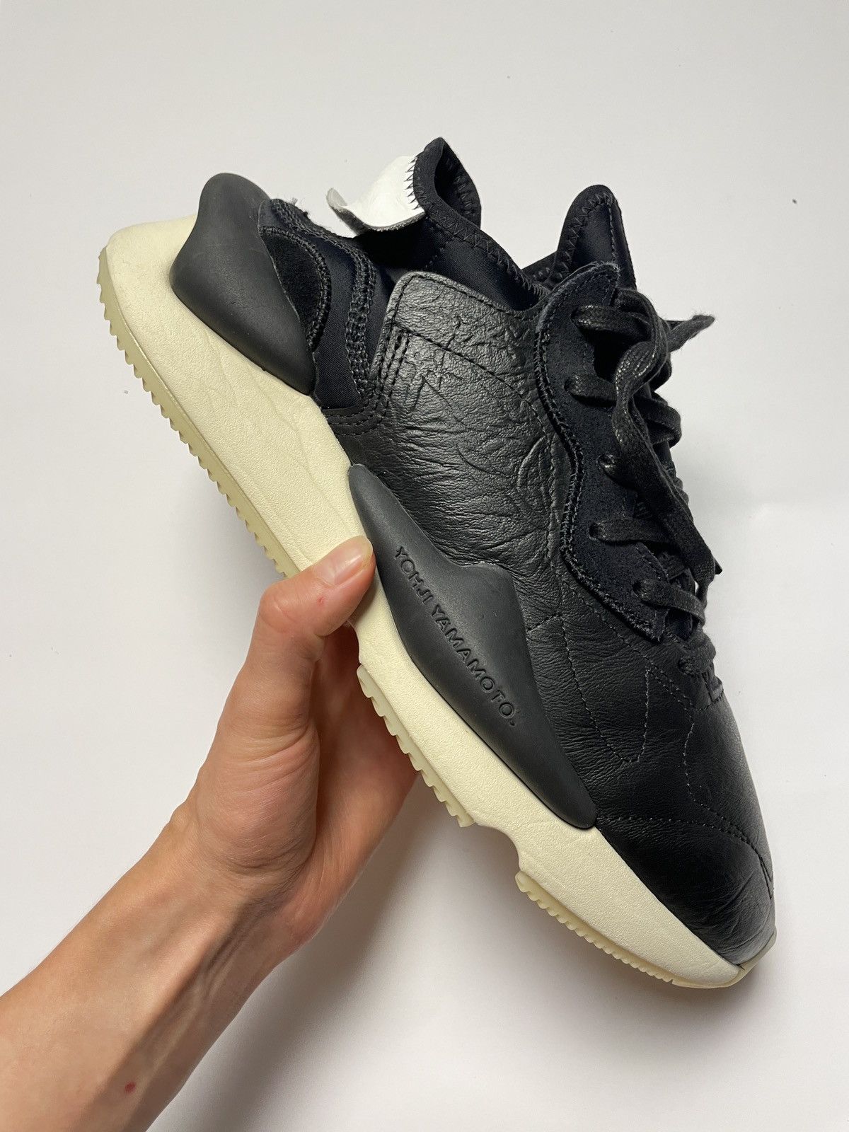 Adidas Y-3 Kaiwa Leather Black White Size US 10.5 / EU 43-44 - 6 Thumbnail