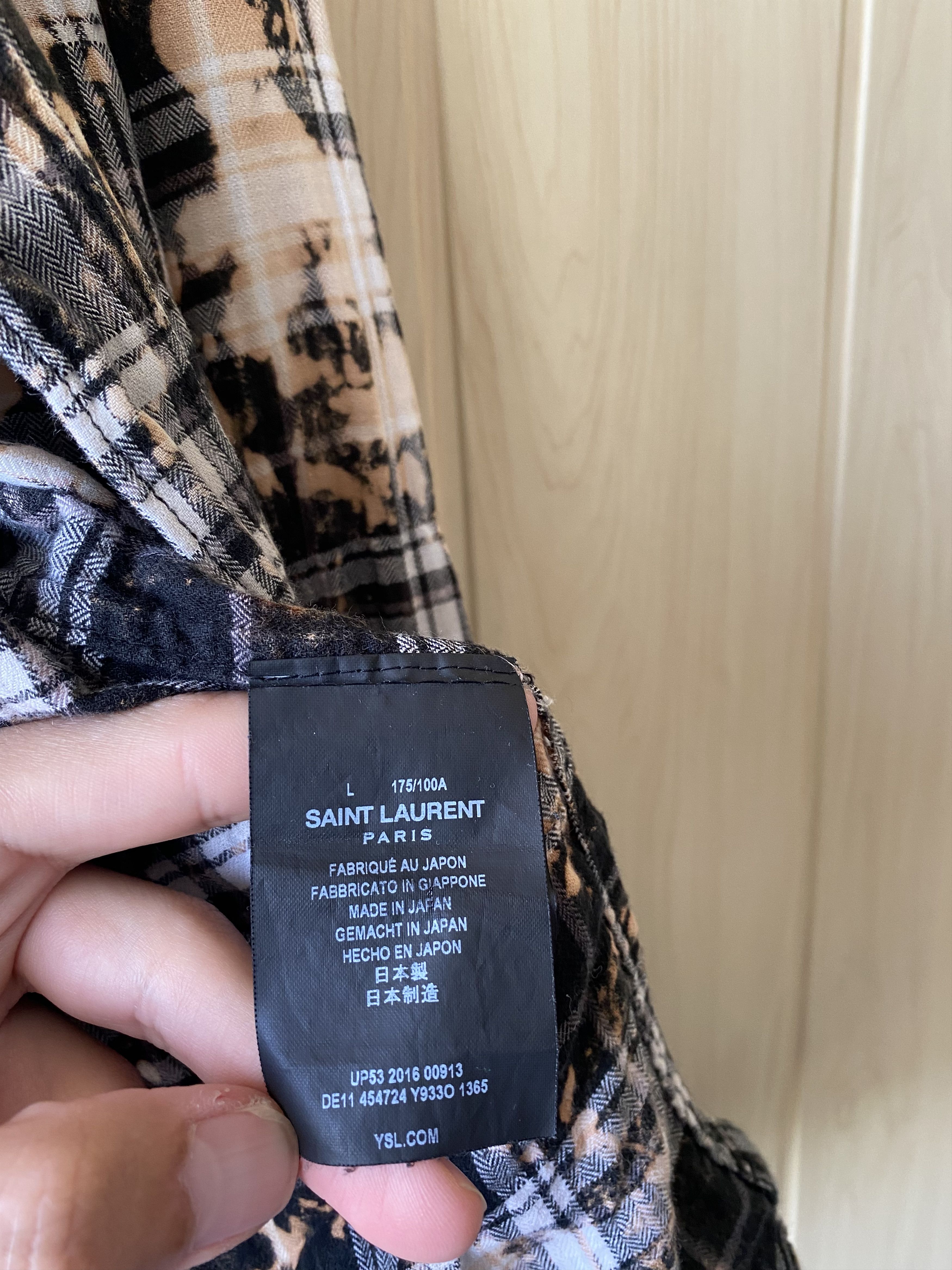 Hedi Slimane × Saint Laurent Paris Saint Laurent Bleached Checked Flannel shirt Size US L / EU 52-54 / 3 - 4 Thumbnail
