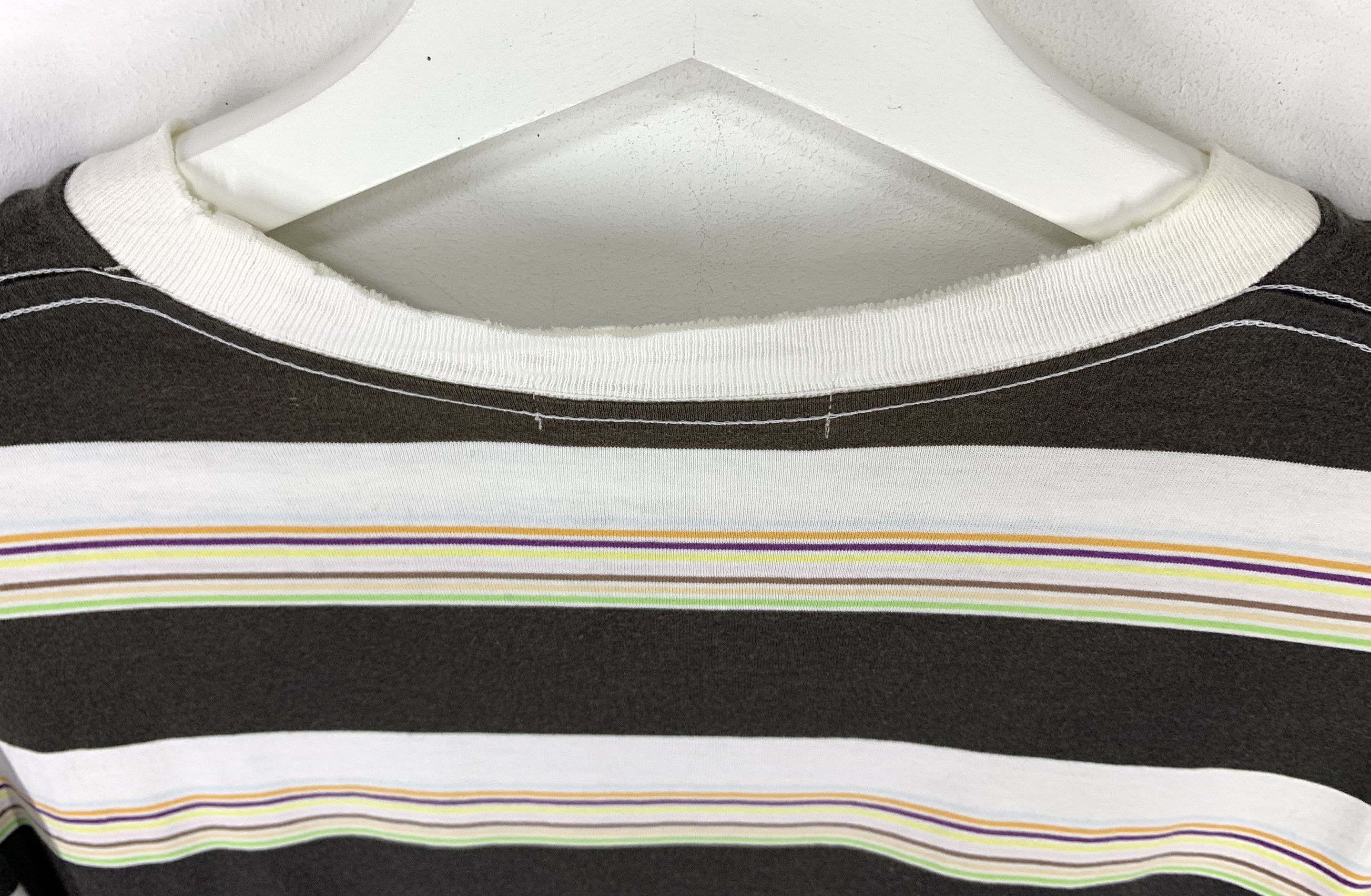 Bape Bathing ape multicolor stripe small logo distressed shirt Size US L / EU 52-54 / 3 - 4 Thumbnail
