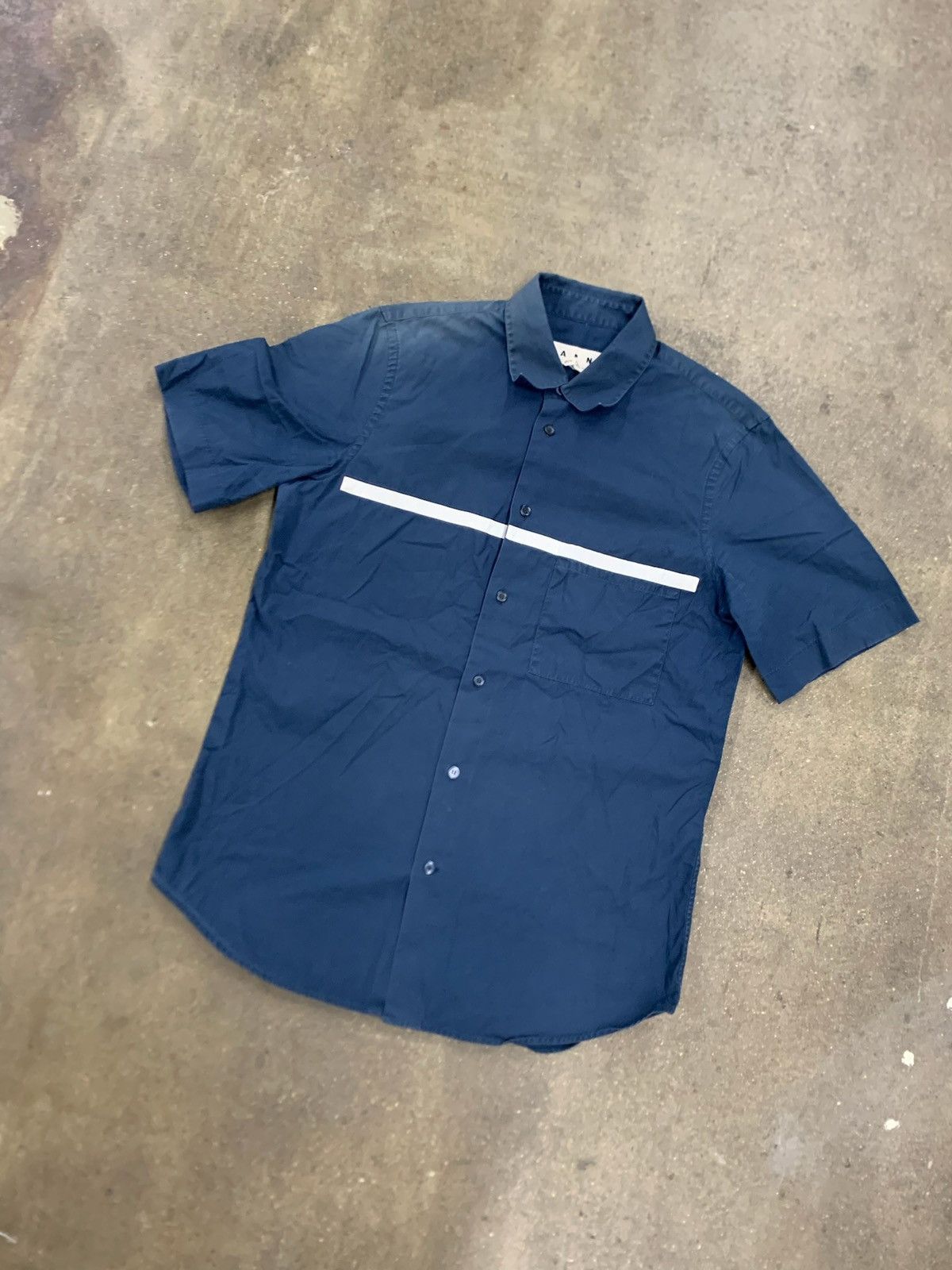 image of Marni Color Blocked Shirt in Blue, Men's (Size Medium)